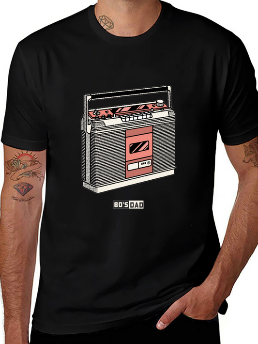 Retro 80s Dad Cassette Player Graphic Tee