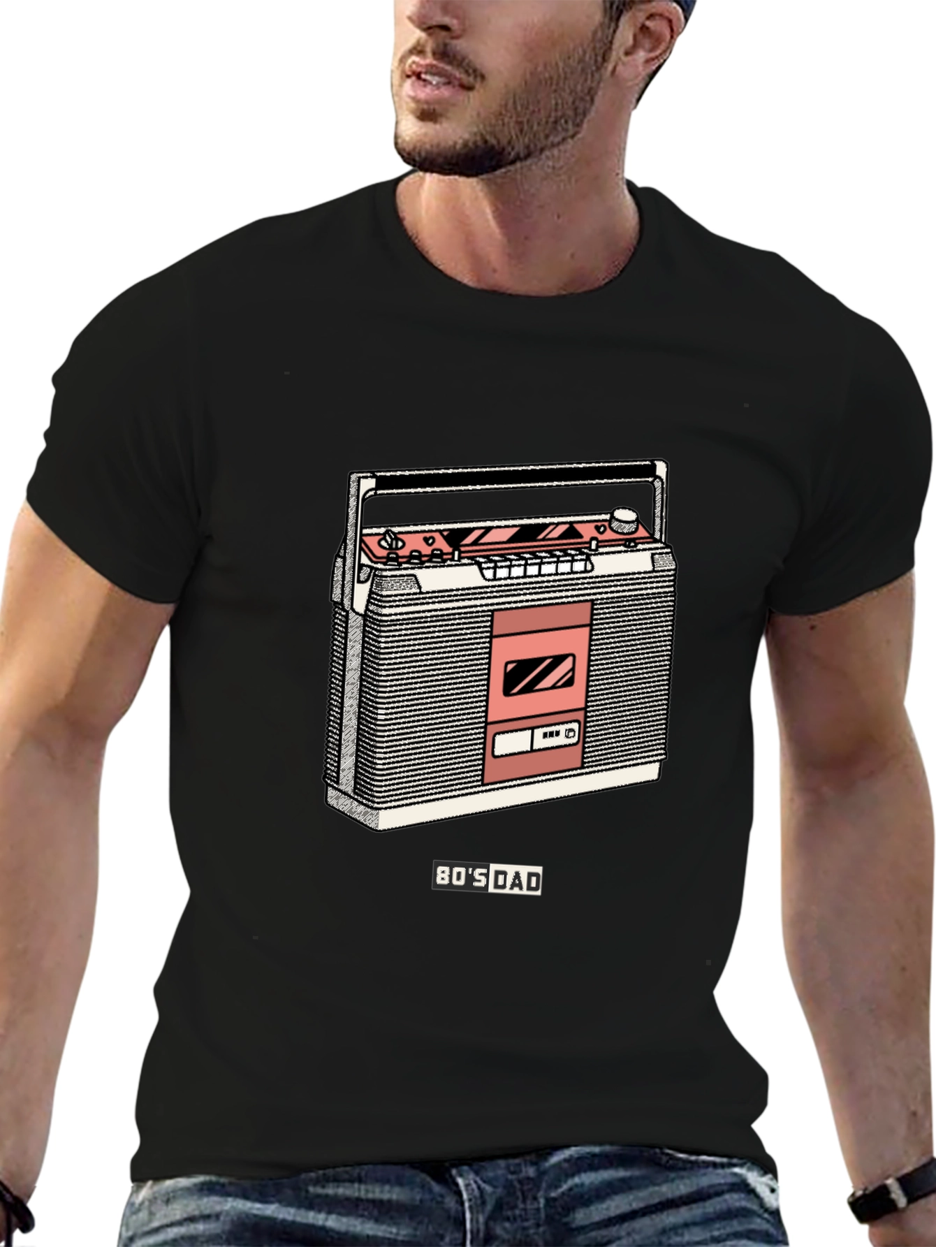 Retro 80s Dad Cassette Player Graphic Tee