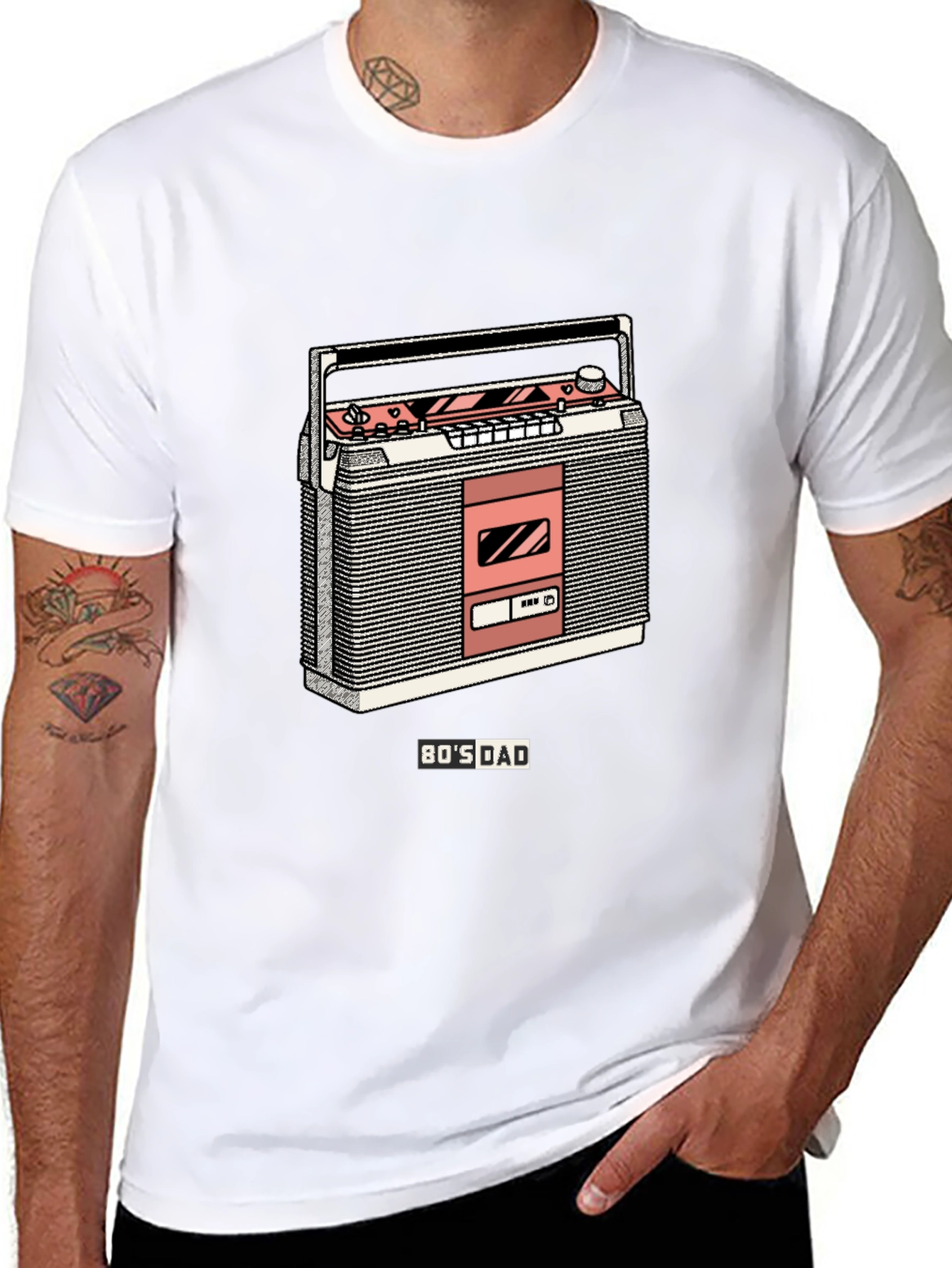 Retro 80s Dad Cassette Player Graphic Tee