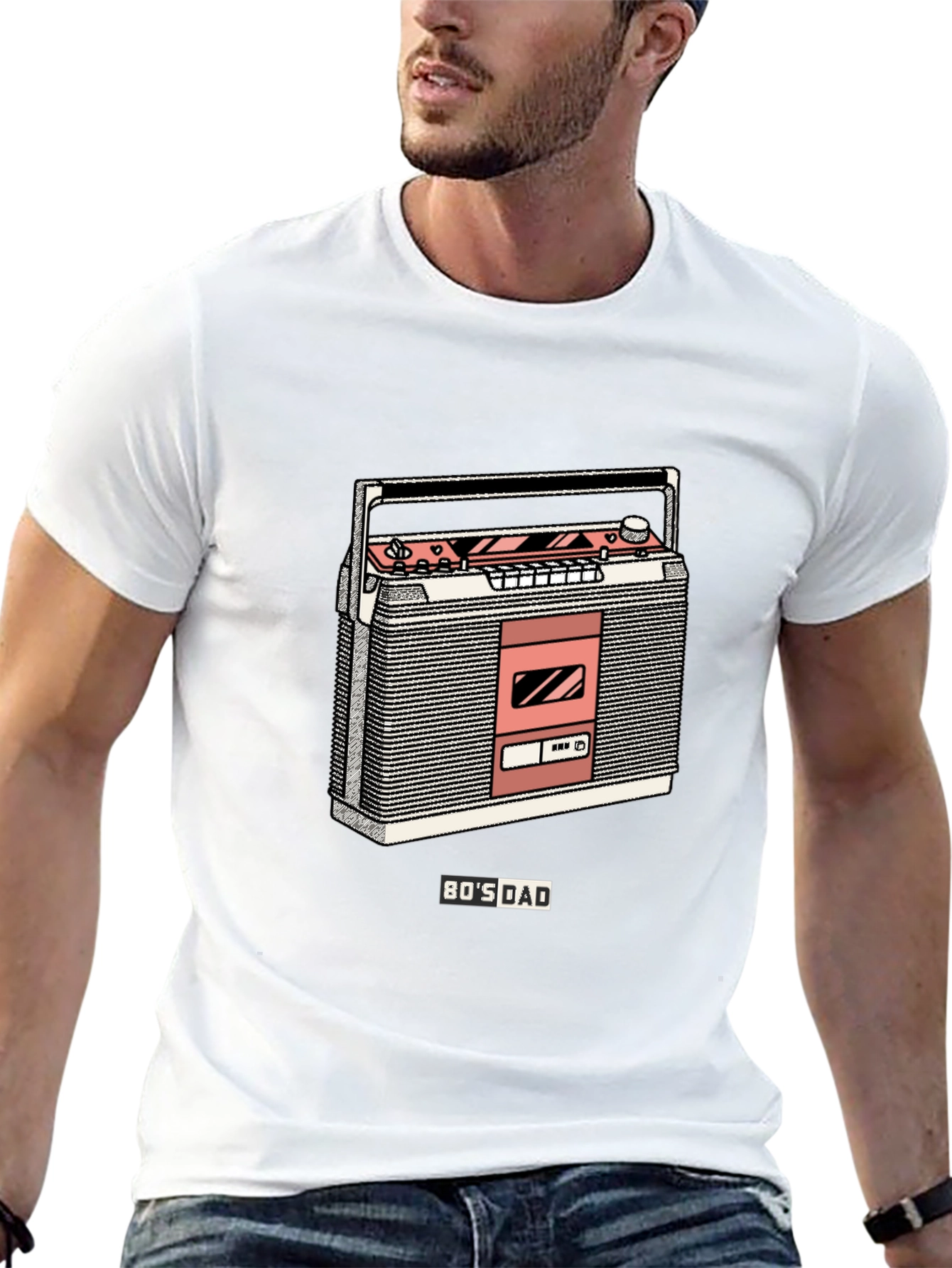Retro 80s Dad Cassette Player Graphic Tee