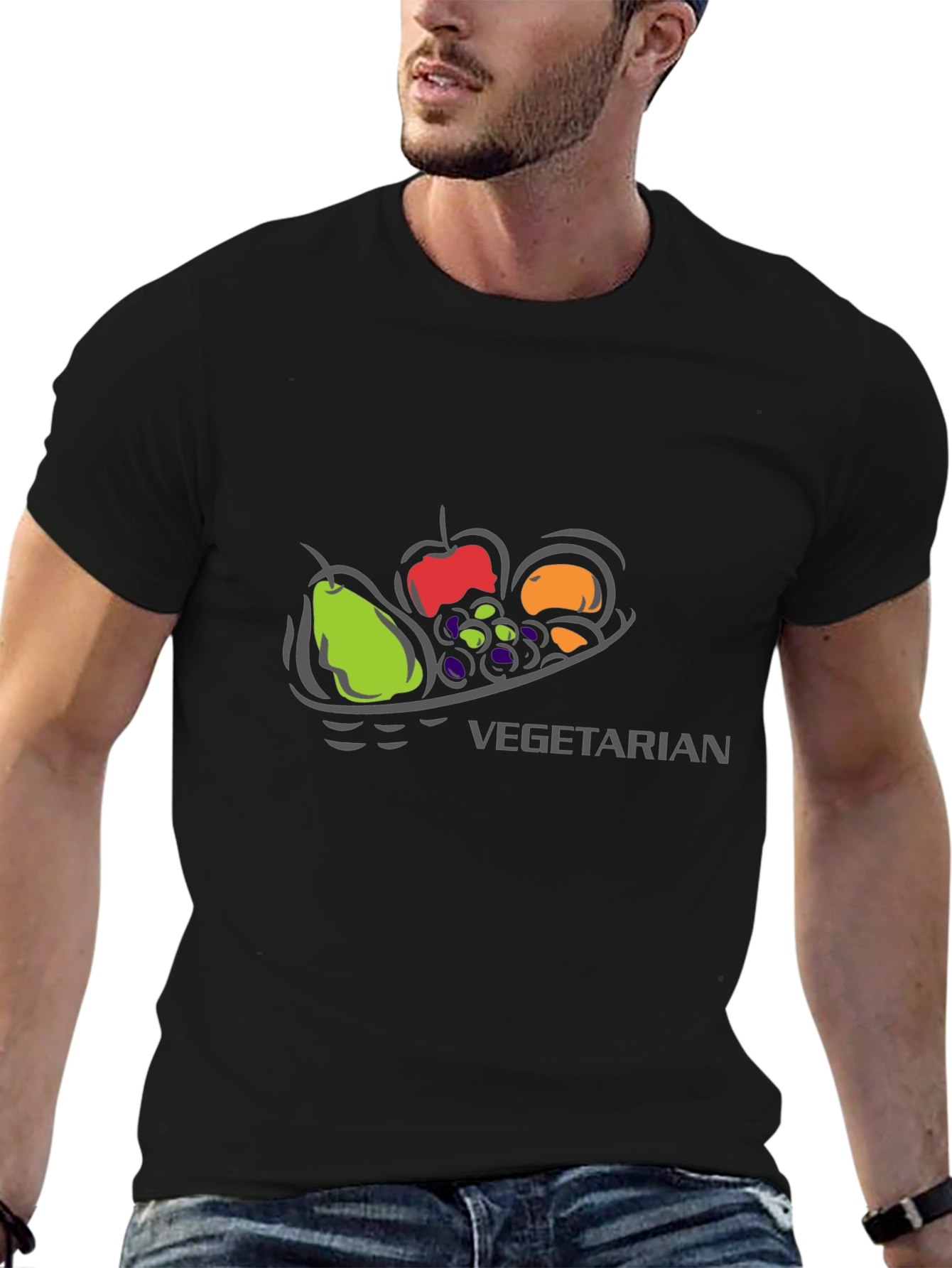 Vegetarian Fruit T-Shirt - Black
