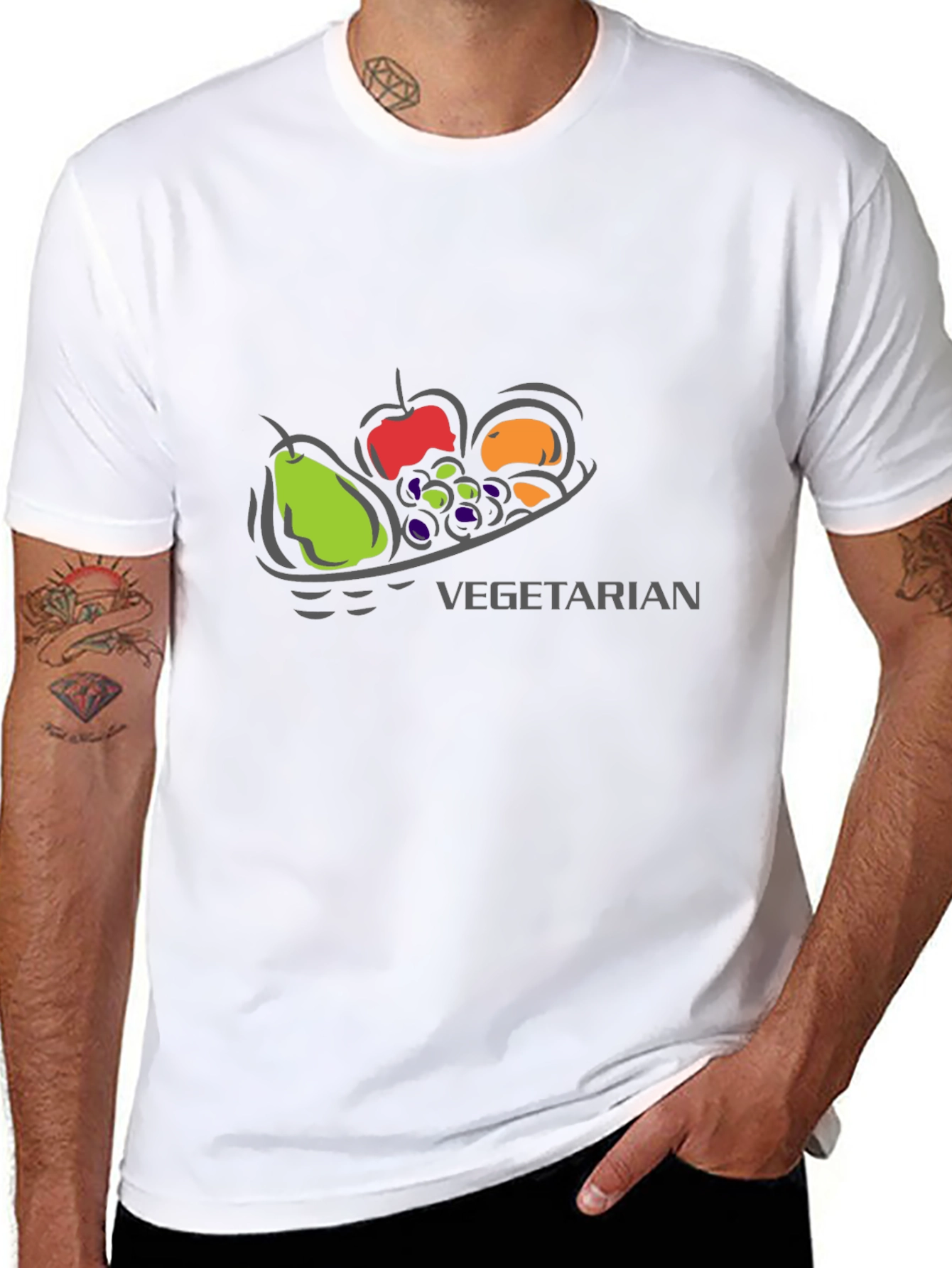 Vegetarian Fruit T-Shirt - Black