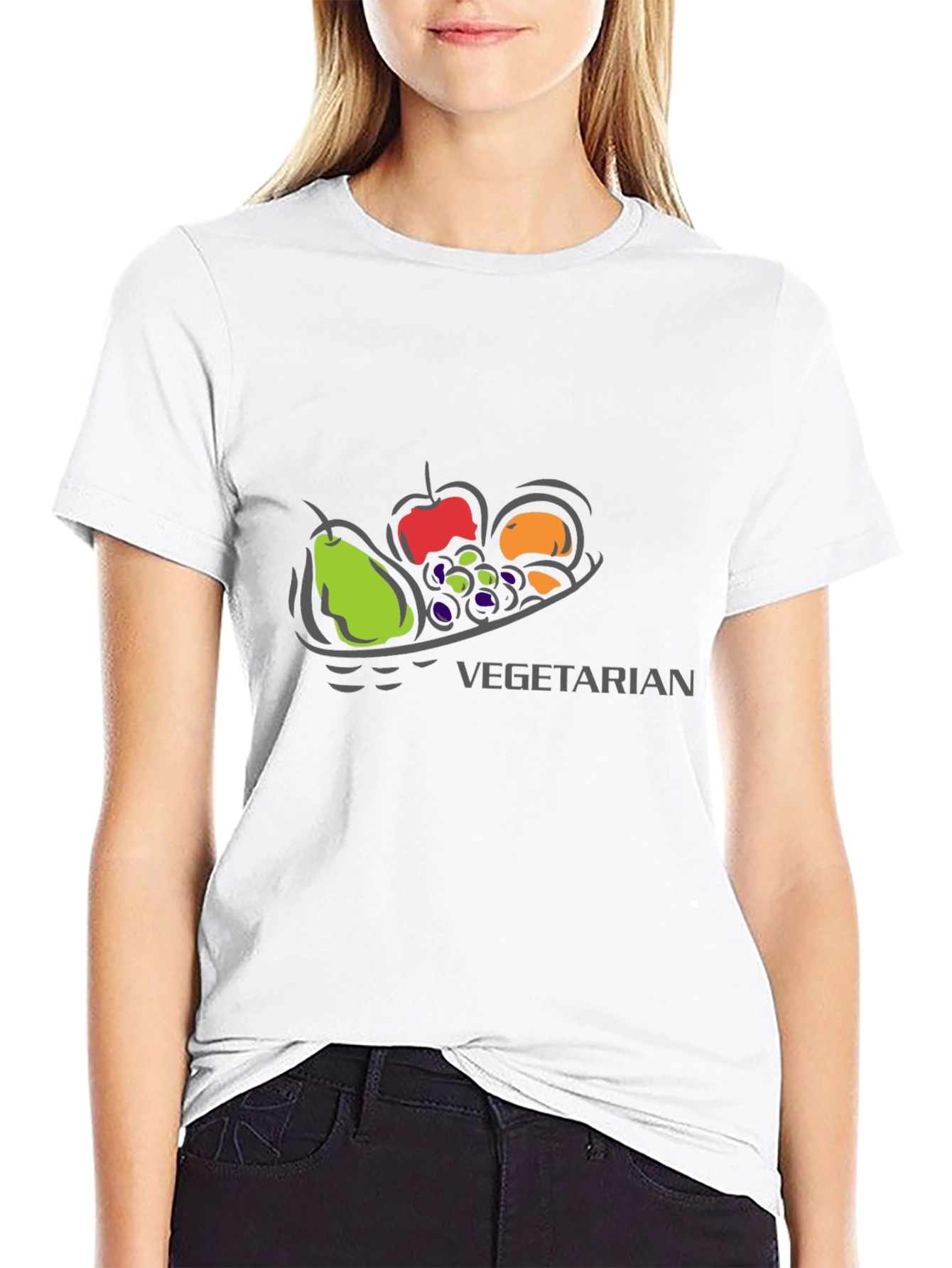 Vegetarian Fruit T-Shirt - Black