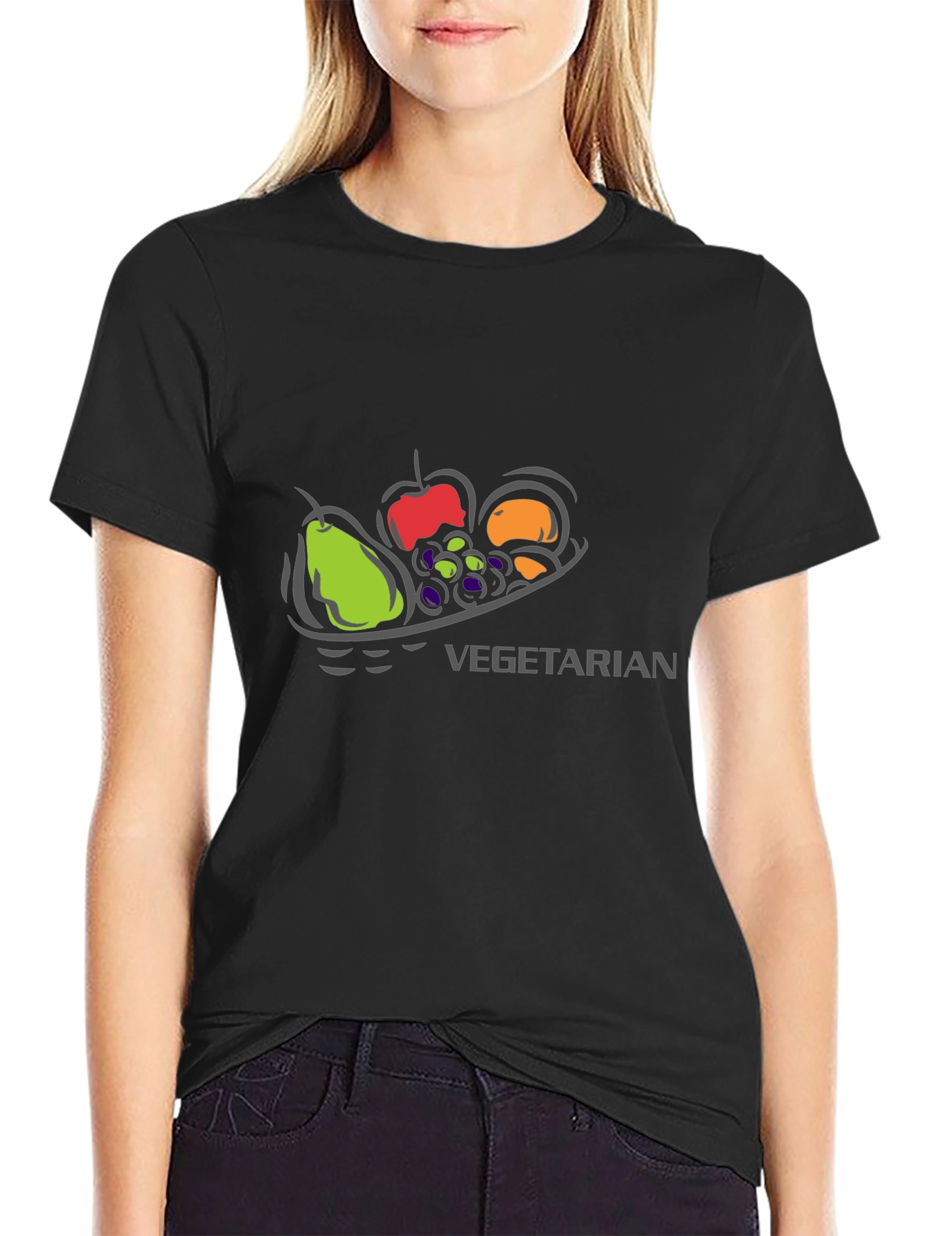 Vegetarian Fruit T-Shirt - Black