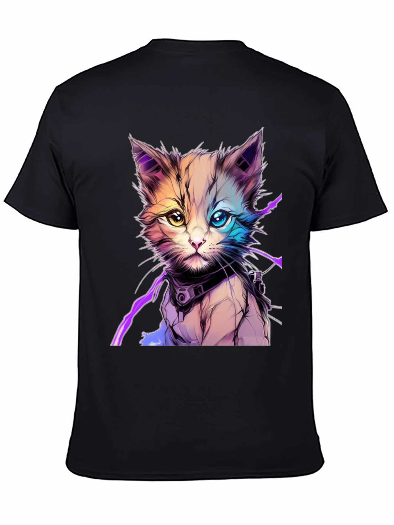 Cyberpunk Kitten Graphic T-Shirt - Unique Cat Design