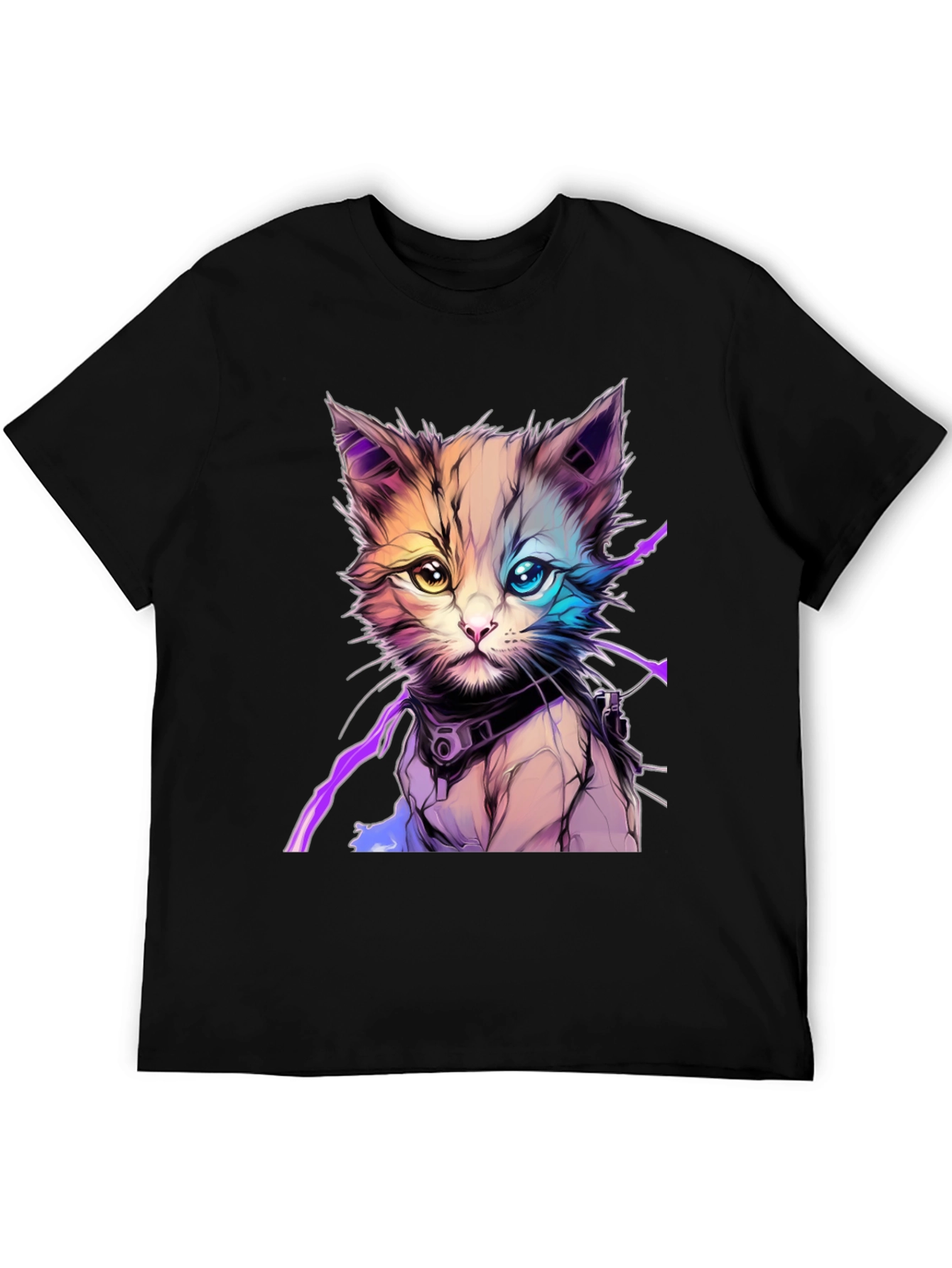 Cyberpunk Kitten Graphic T-Shirt - Unique Cat Design