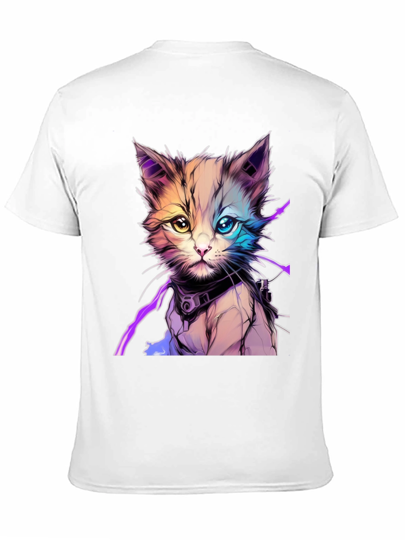 Cyberpunk Kitten Graphic T-Shirt - Unique Cat Design