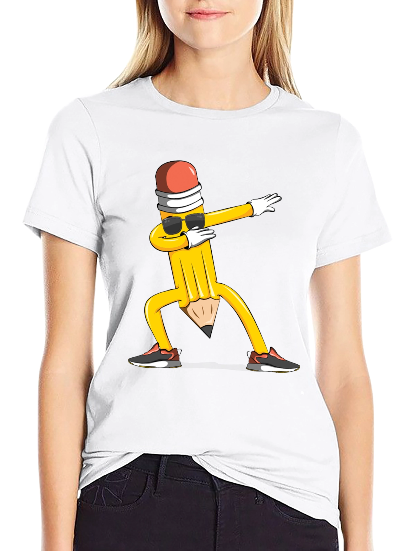 Dabbing Pencil Black T-Shirt - Fun Graphic Tee