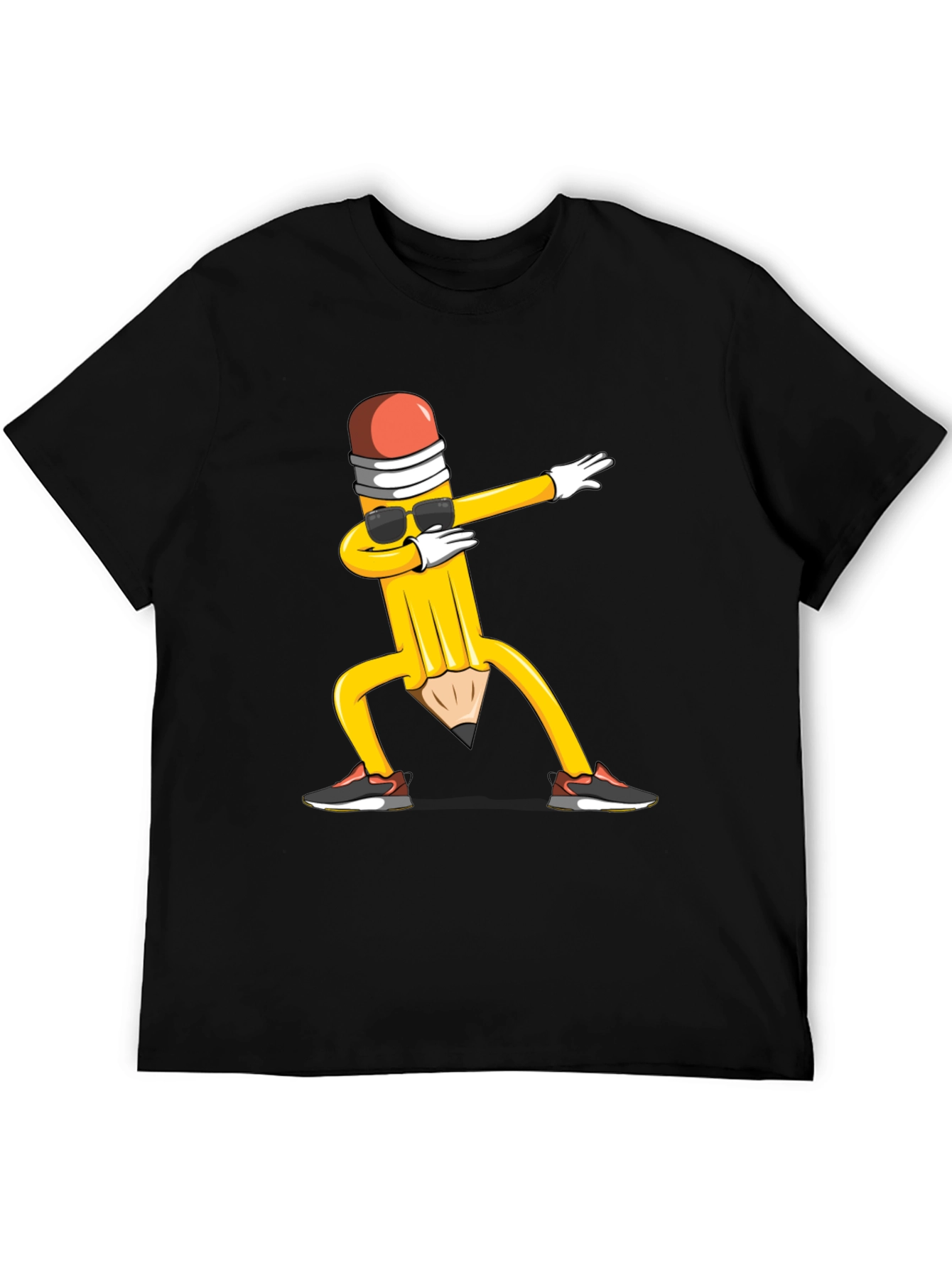 Dabbing Pencil Black T-Shirt - Fun Graphic Tee