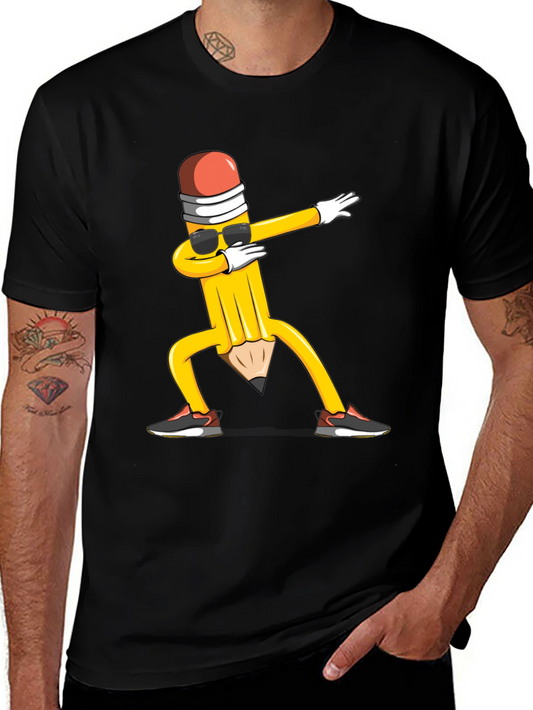 Dabbing Pencil Black T-Shirt - Fun Graphic Tee