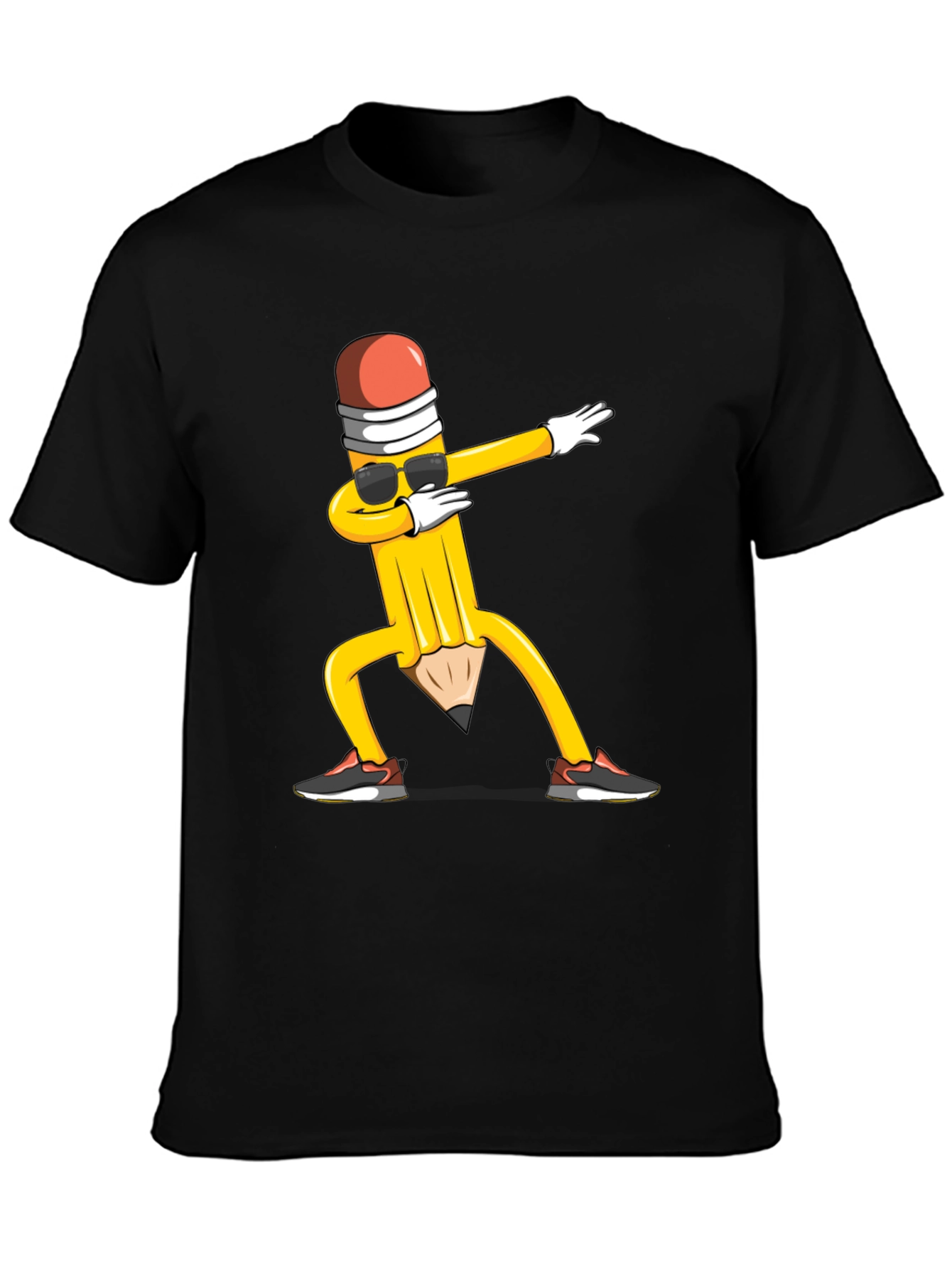 Dabbing Pencil Black T-Shirt - Fun Graphic Tee