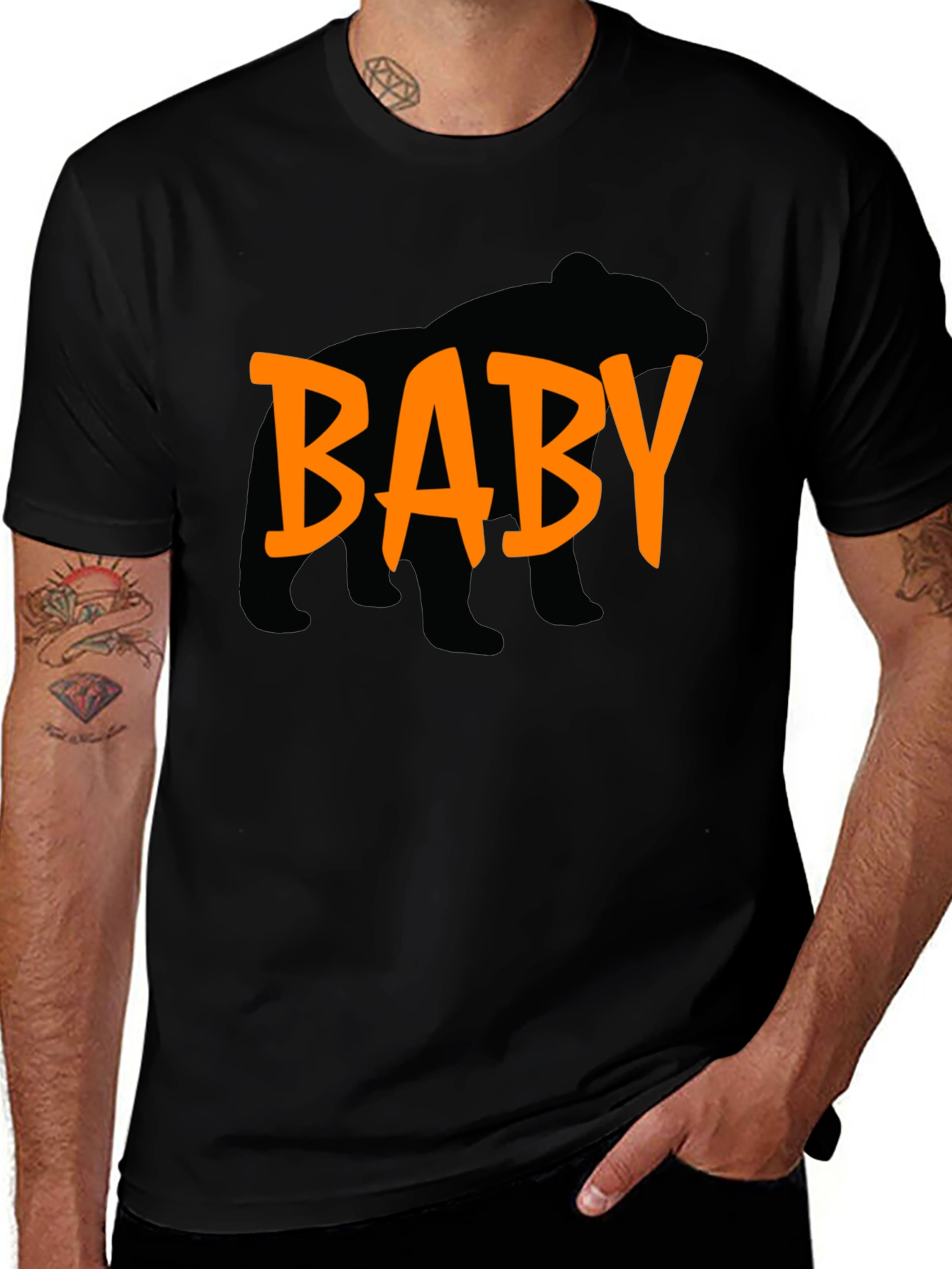 Baby Bear Graphic T-Shirt - Black