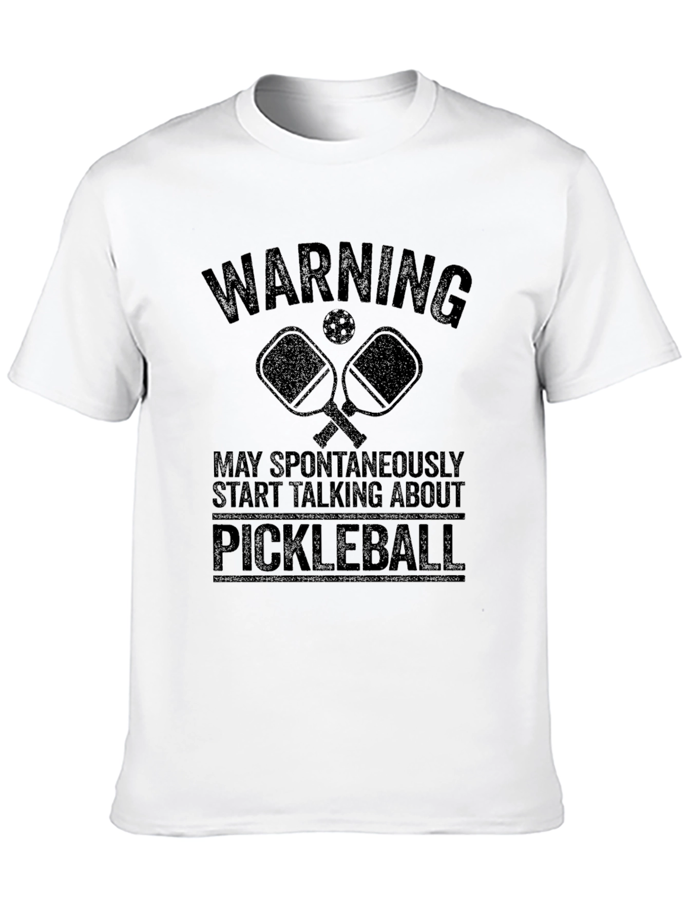 Warning Pickleball Black T-Shirt Funny Gift