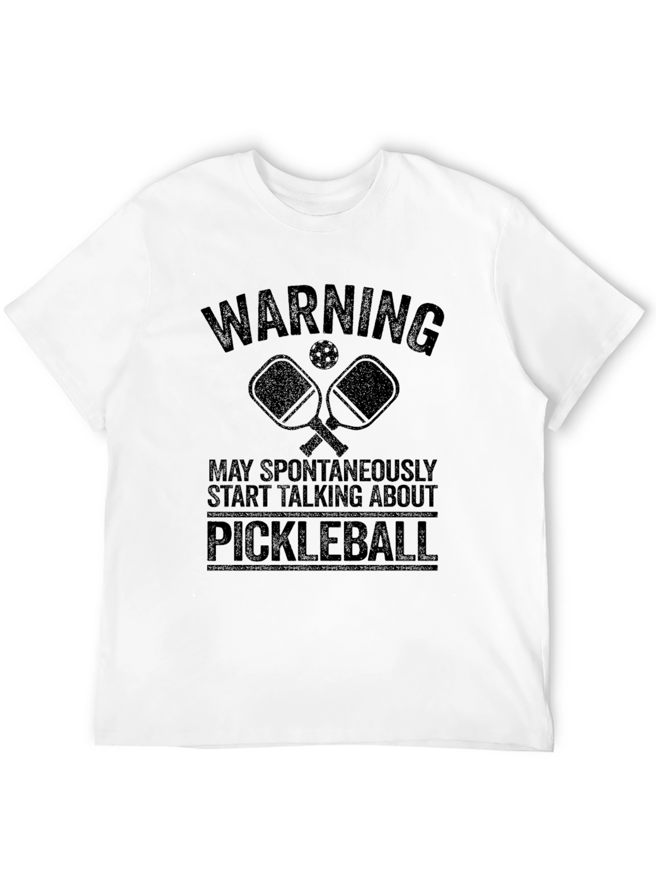 Warning Pickleball Black T-Shirt Funny Gift