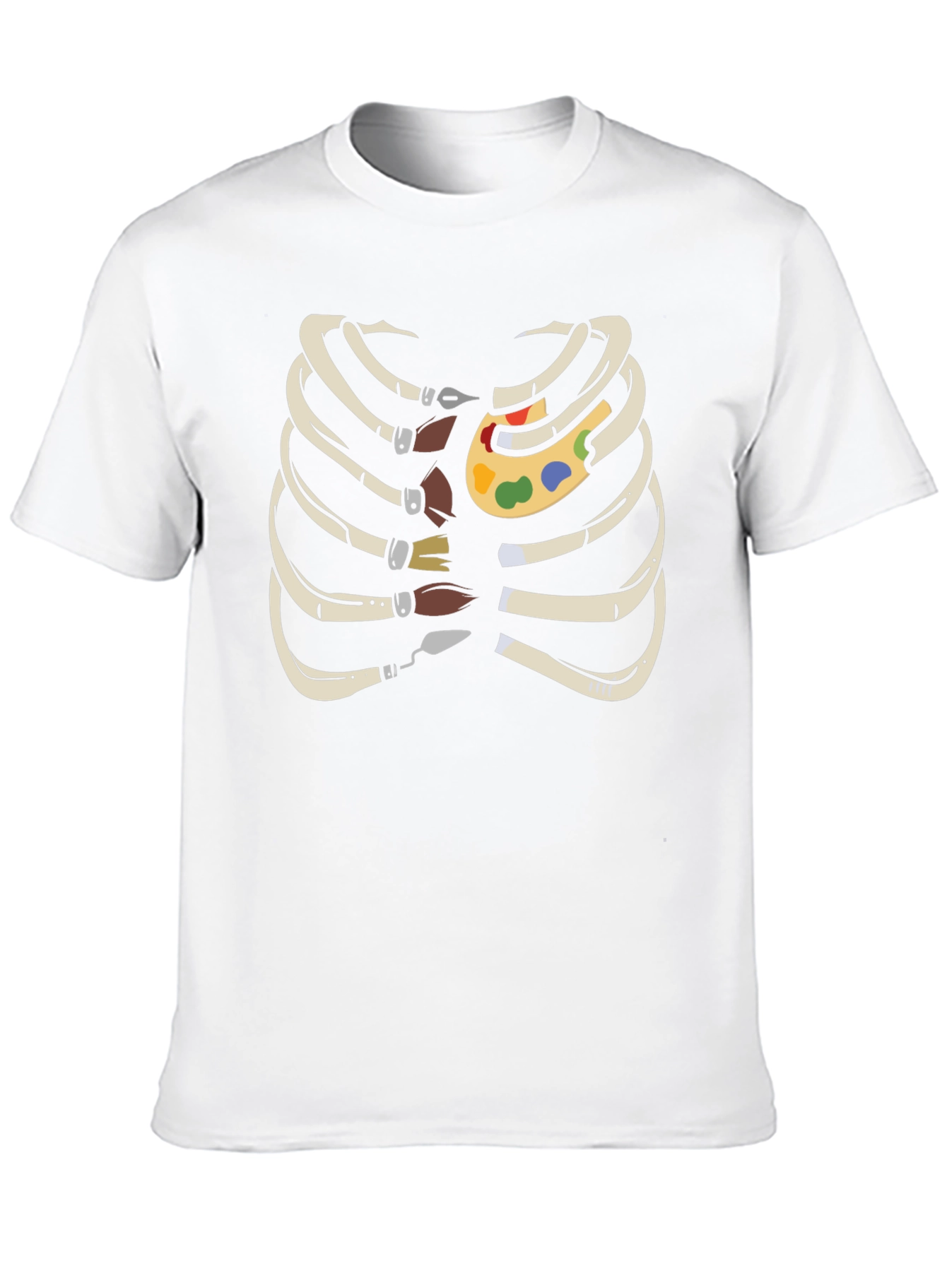 Artist Rib Cage T-Shirt - Funny Skeleton Palette Tee