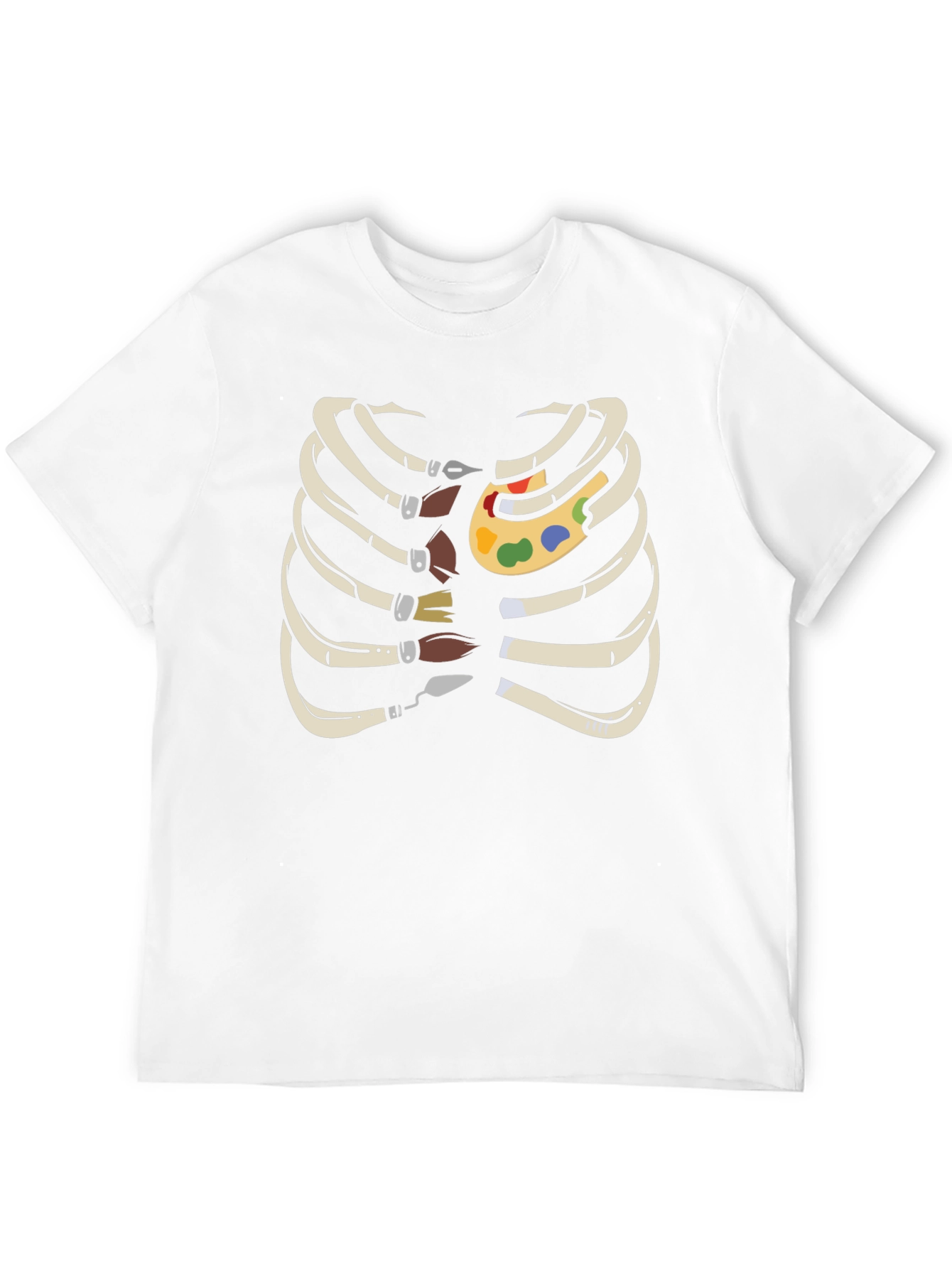 Artist Rib Cage T-Shirt - Funny Skeleton Palette Tee