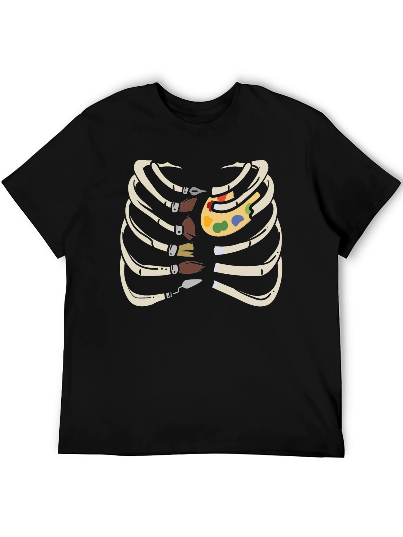 Artist Rib Cage T-Shirt - Funny Skeleton Palette Tee