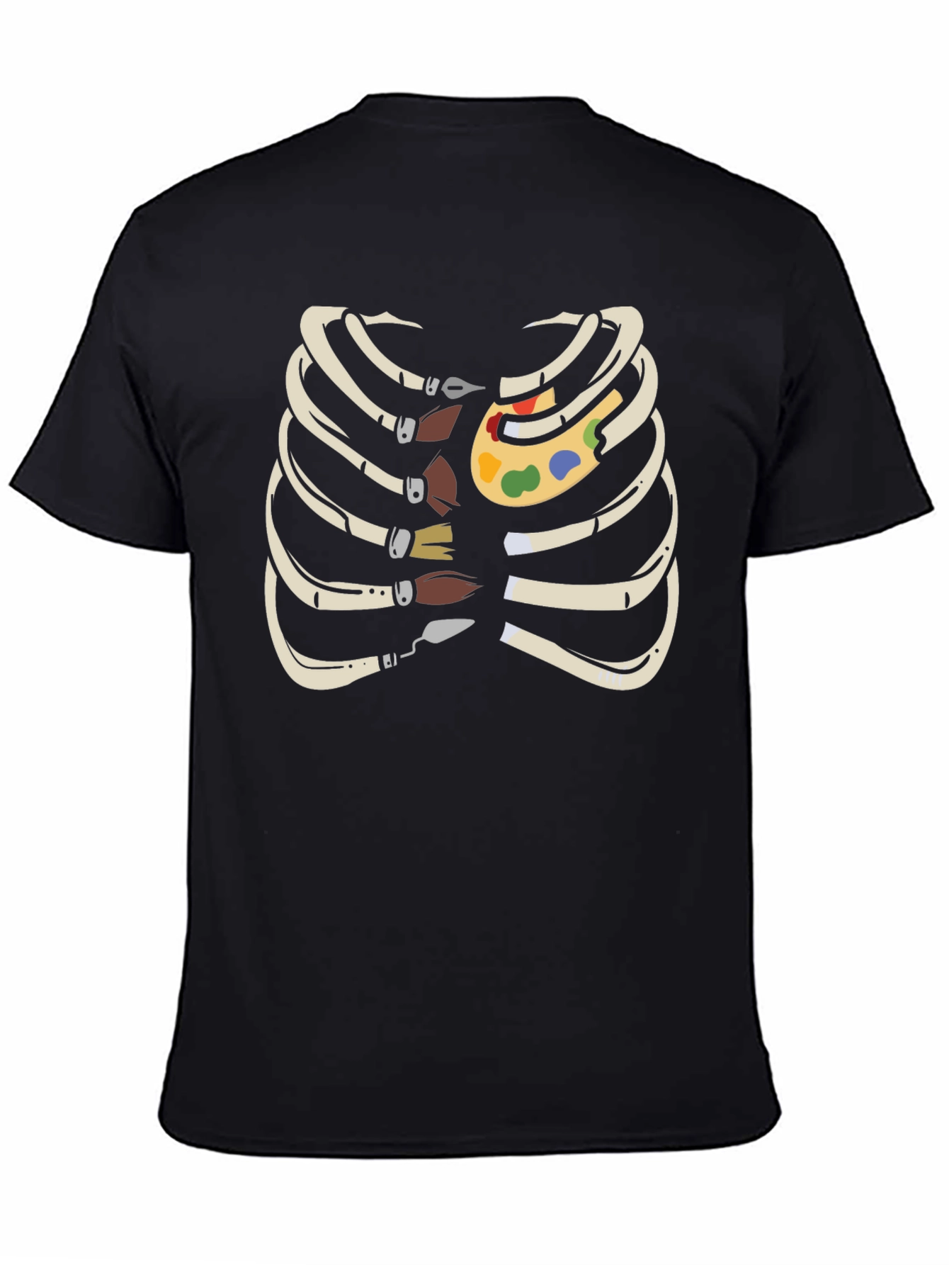 Artist Rib Cage T-Shirt - Funny Skeleton Palette Tee