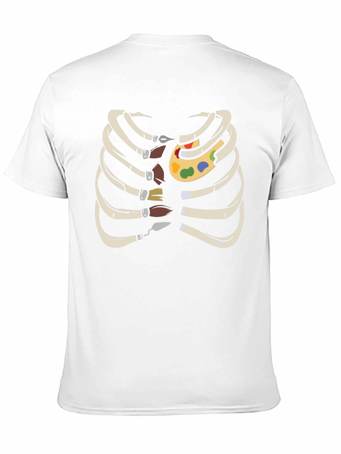 Artist Rib Cage T-Shirt - Funny Skeleton Palette Tee