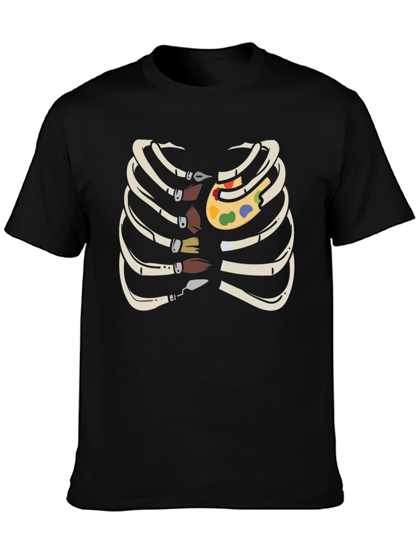 Artist Rib Cage T-Shirt - Funny Skeleton Palette Tee