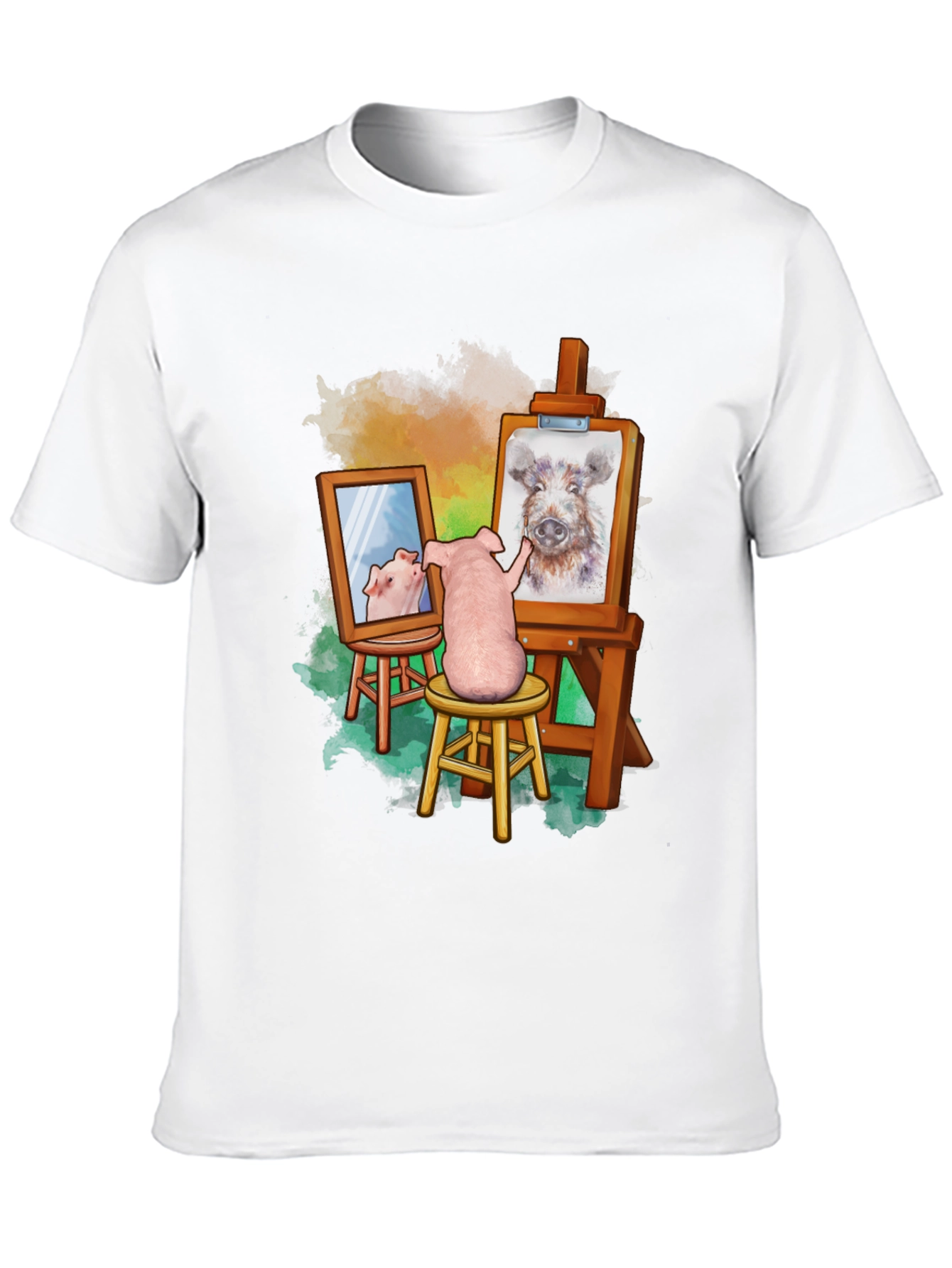 Funny Pig Artist T-Shirt