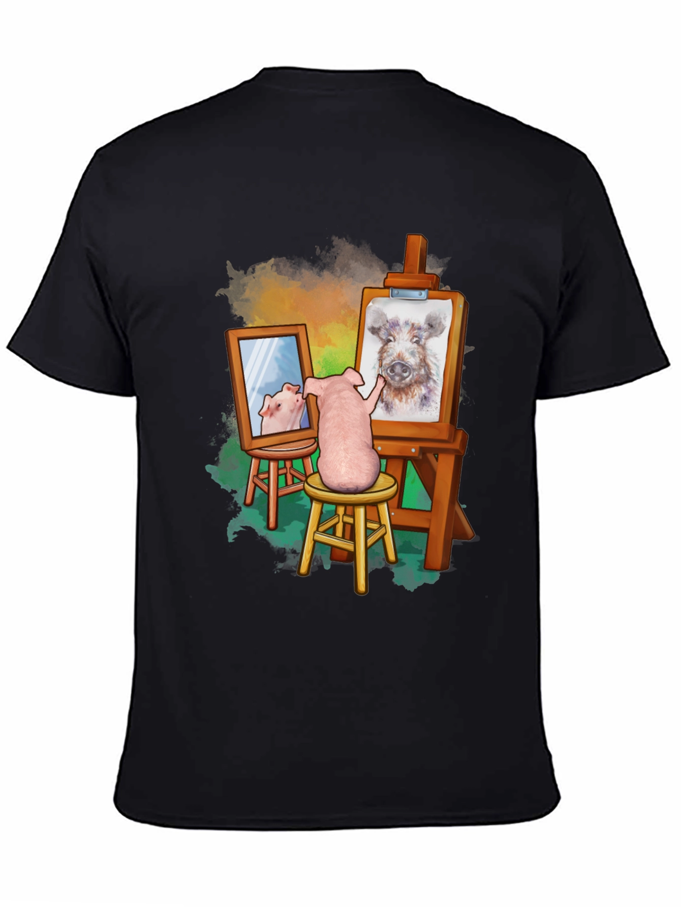 Funny Pig Artist T-Shirt