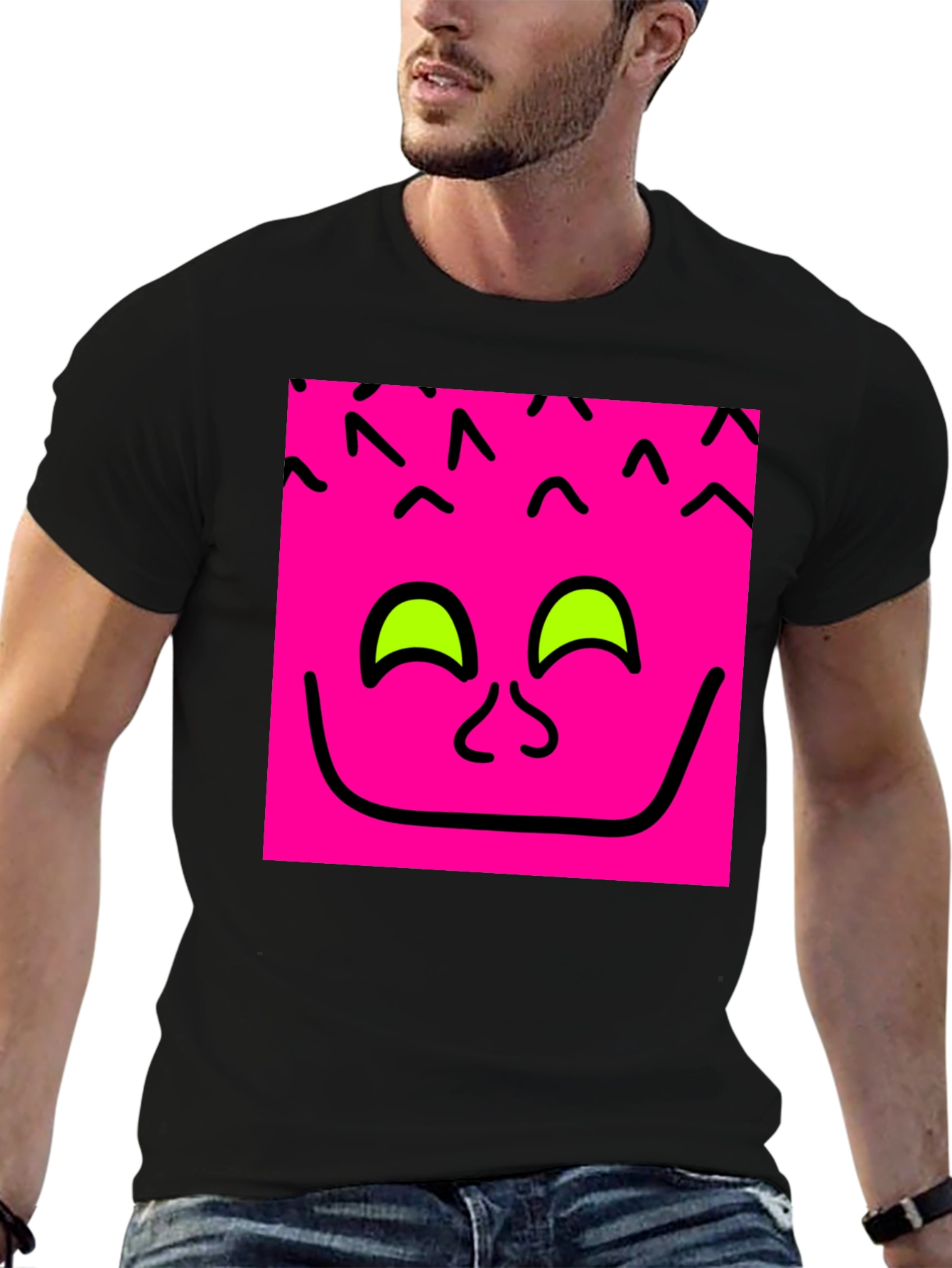 Funky Face Graphic Tee - Black