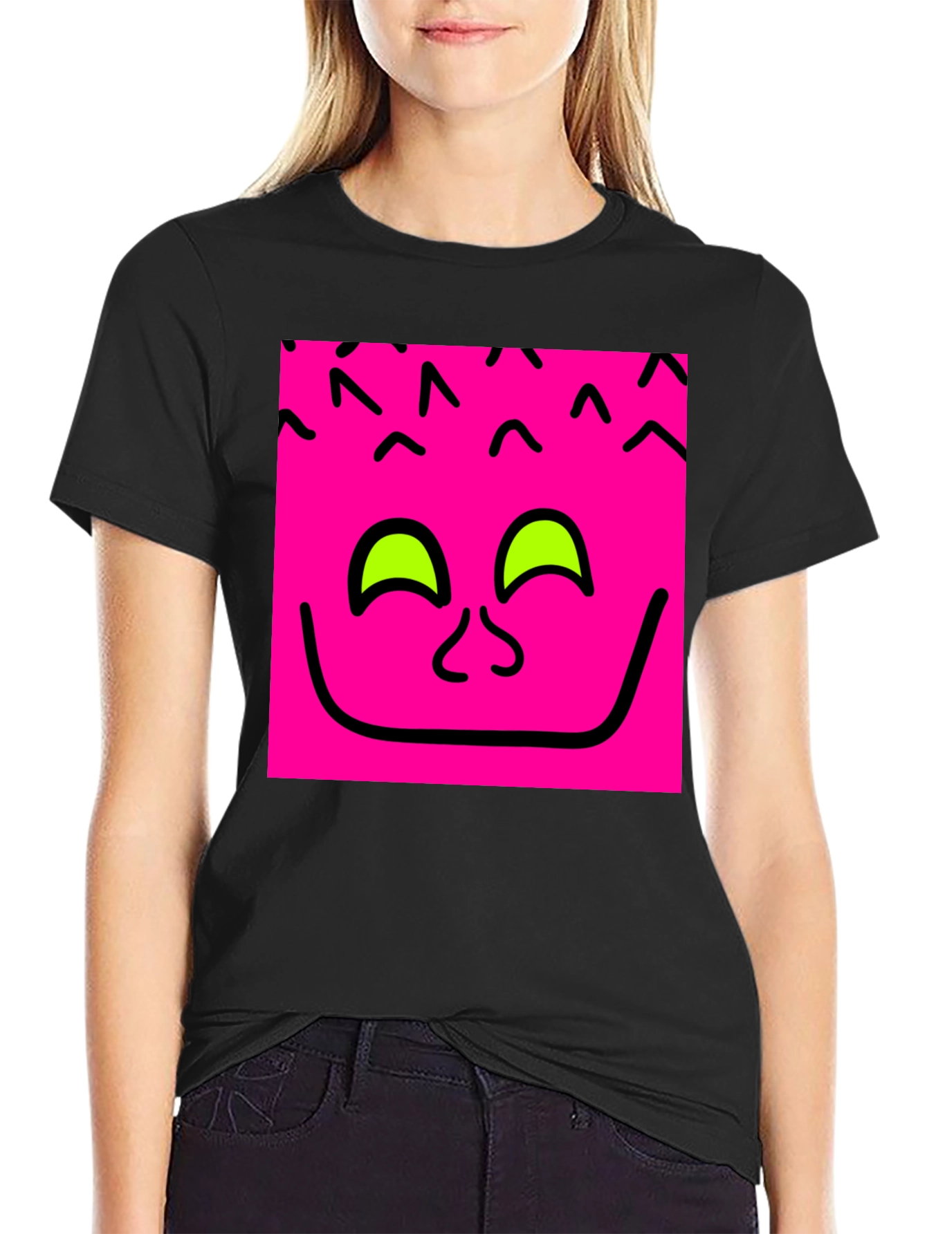 Funky Face Graphic Tee - Black