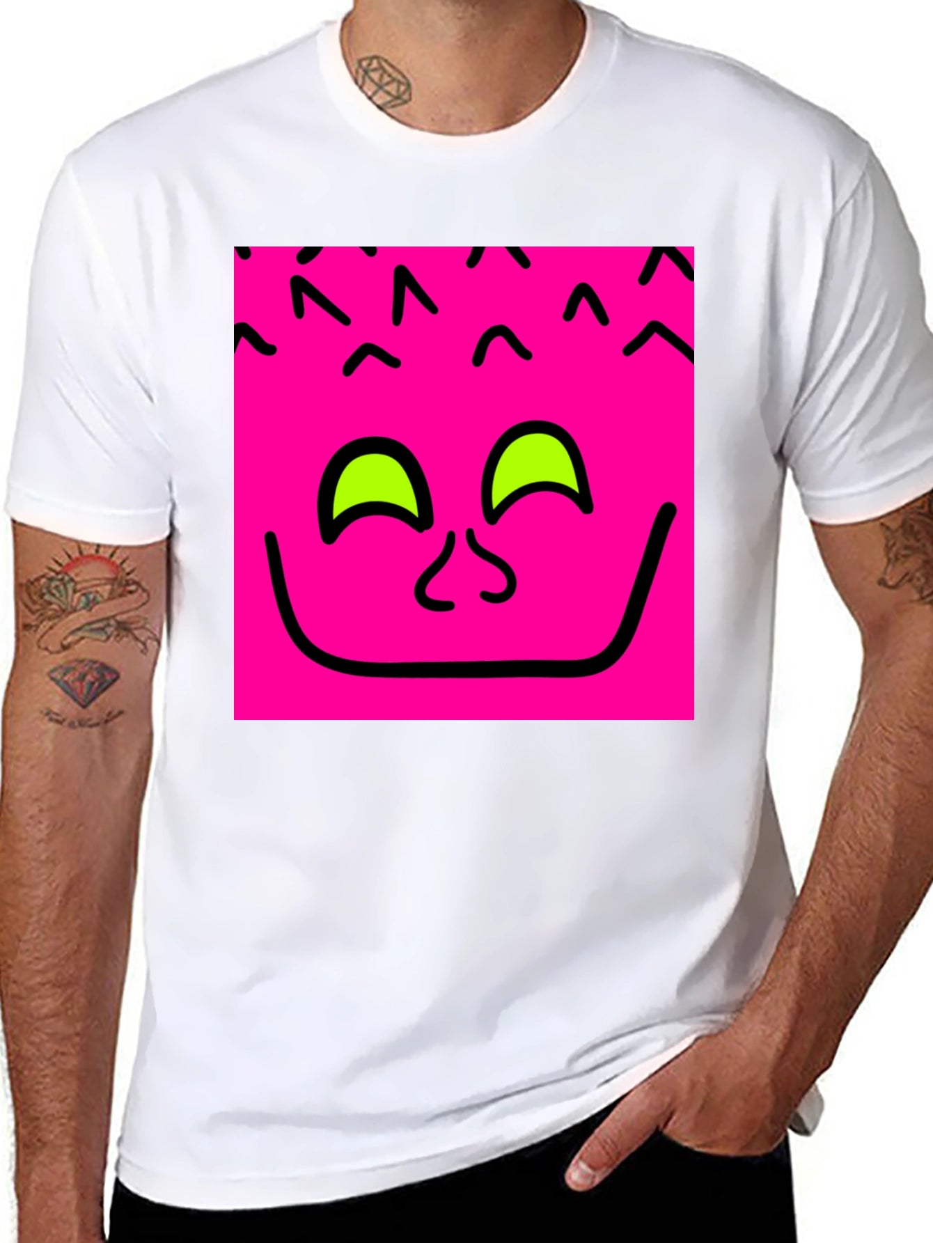 Funky Face Graphic Tee - Black