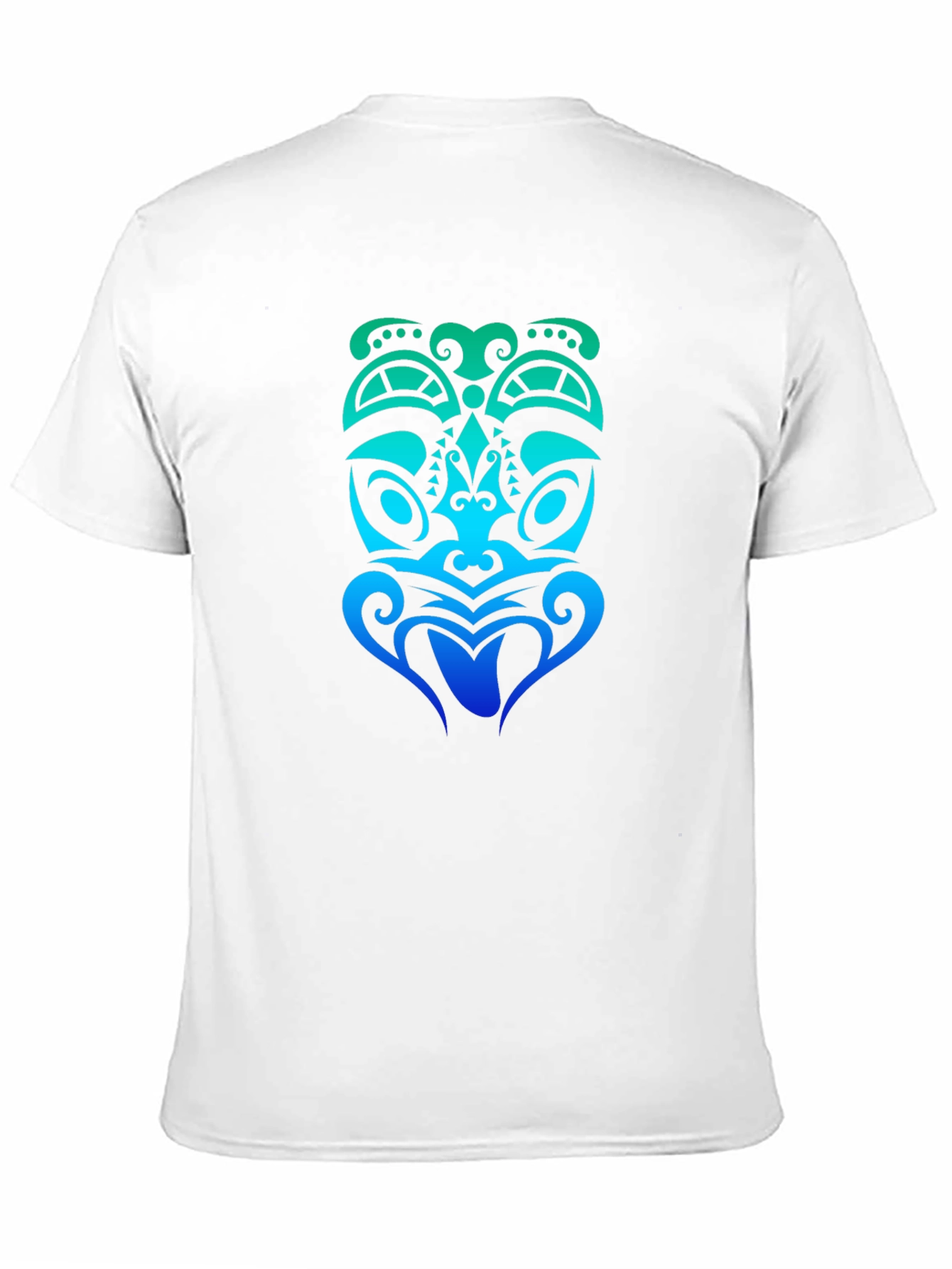 Tribal Tiki Mask Graphic Tee - Black Cotton