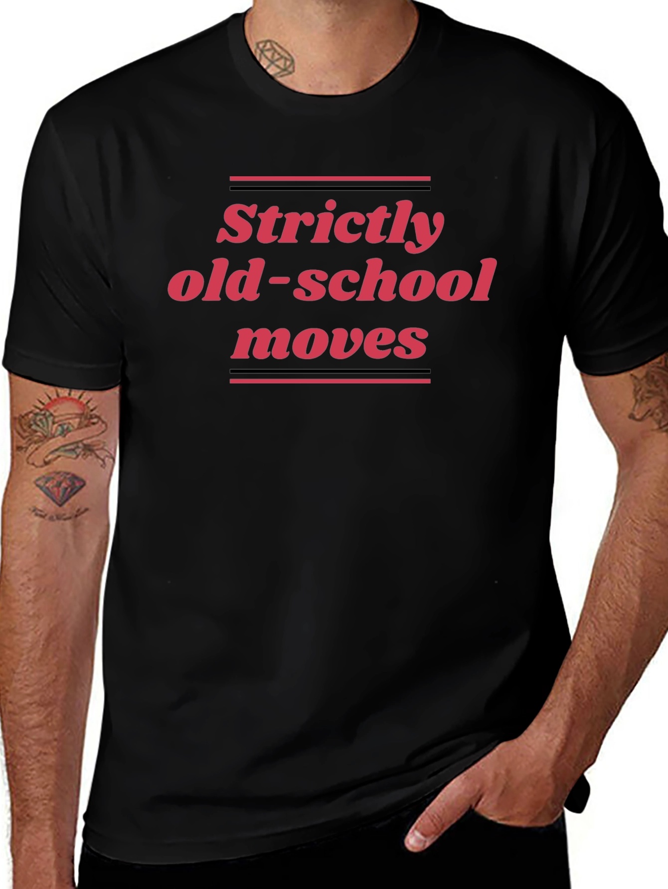 Strictly Old-School Moves Black Graphic Tee