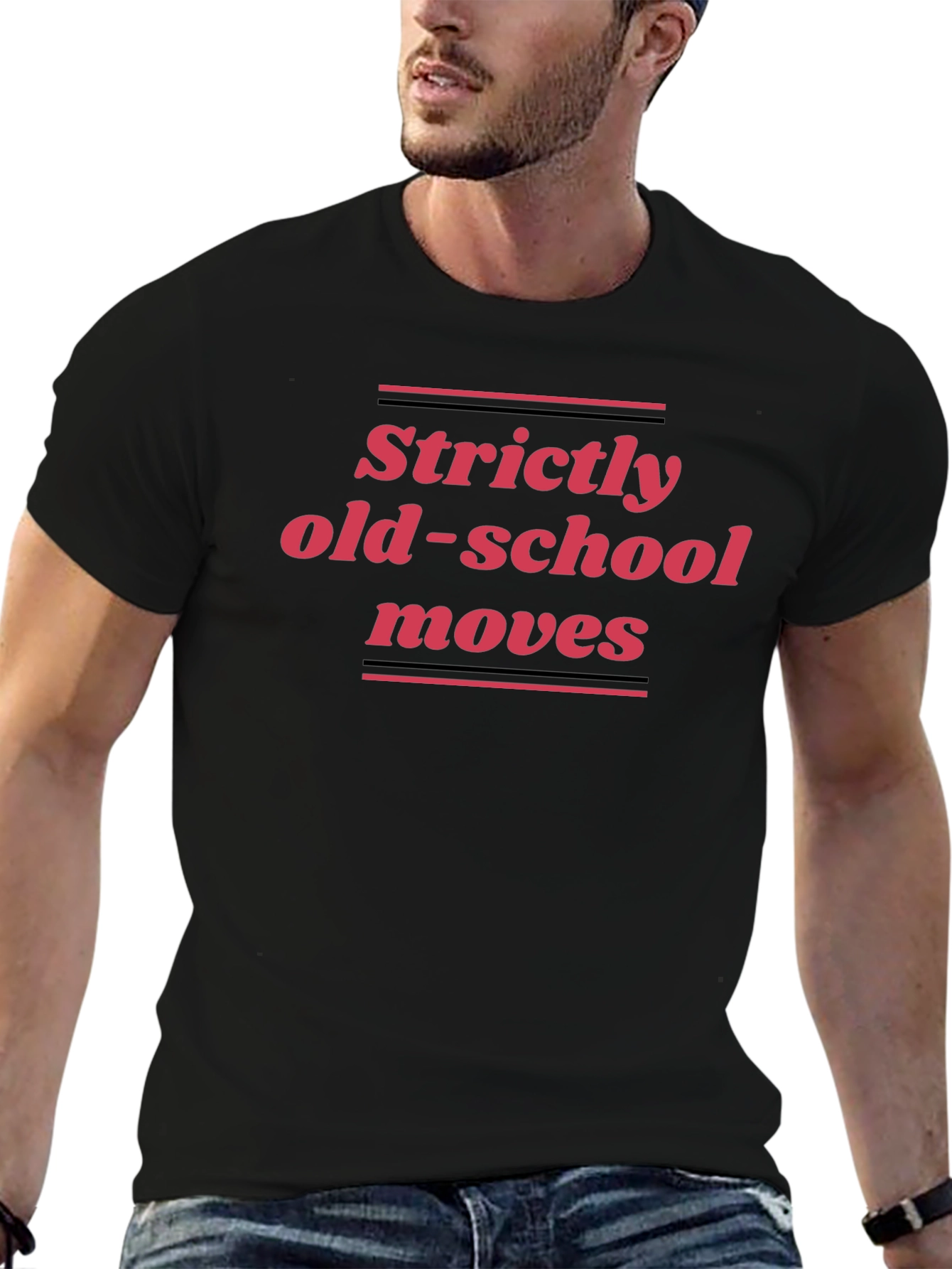 Strictly Old-School Moves Black Graphic Tee