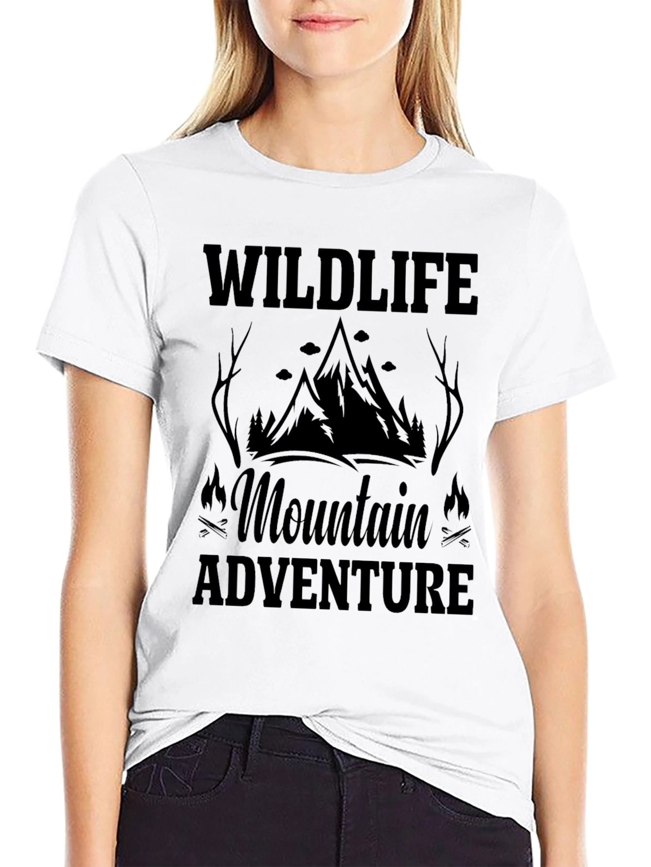 Wildlife Mountain Adventure Black T-Shirt