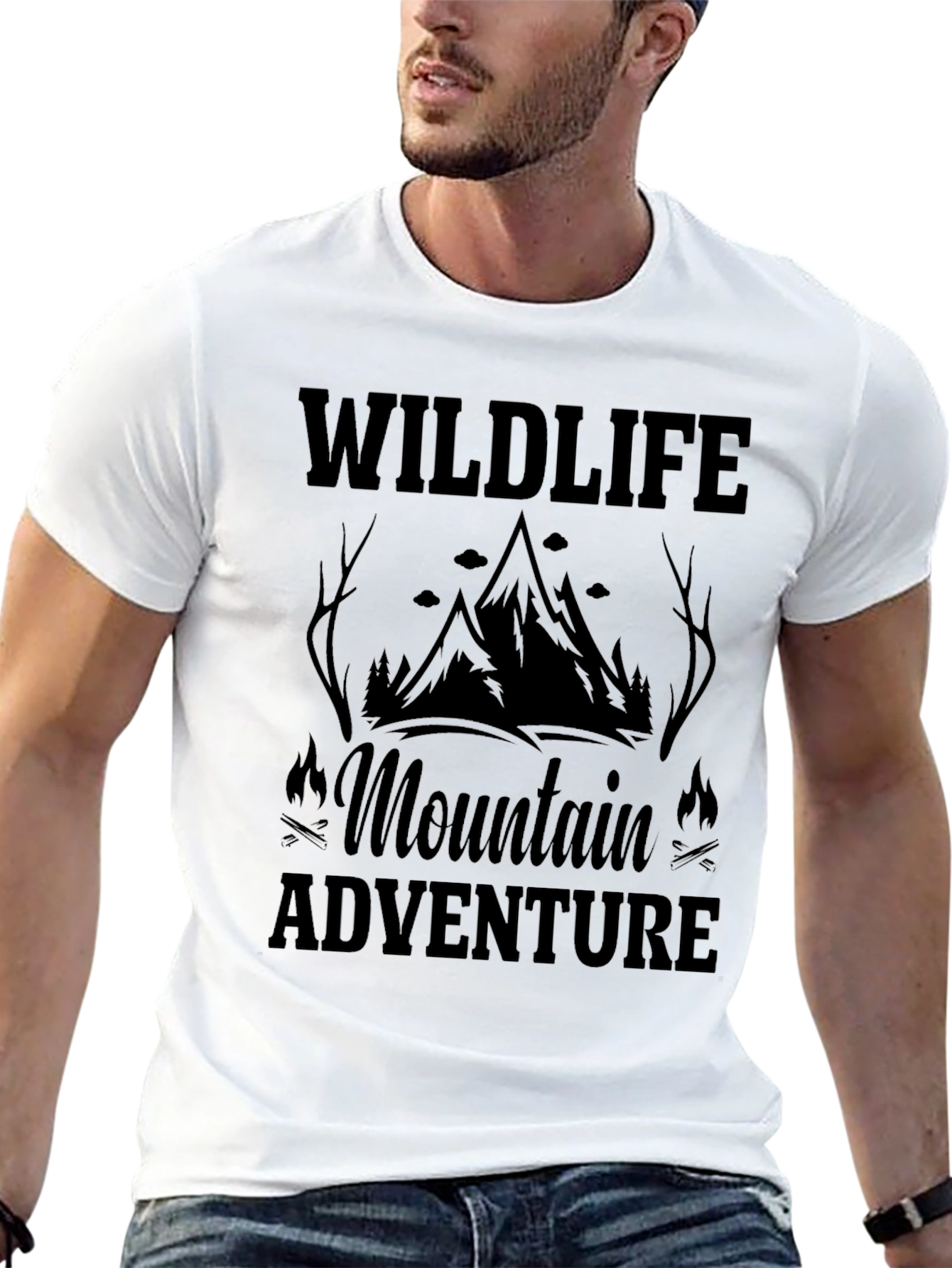 Wildlife Mountain Adventure Black T-Shirt