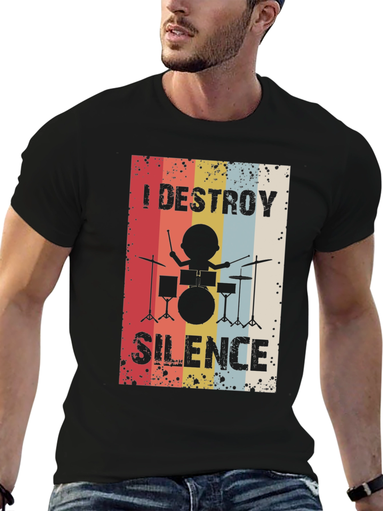 I Destroy Silence Drummer Graphic Tee
