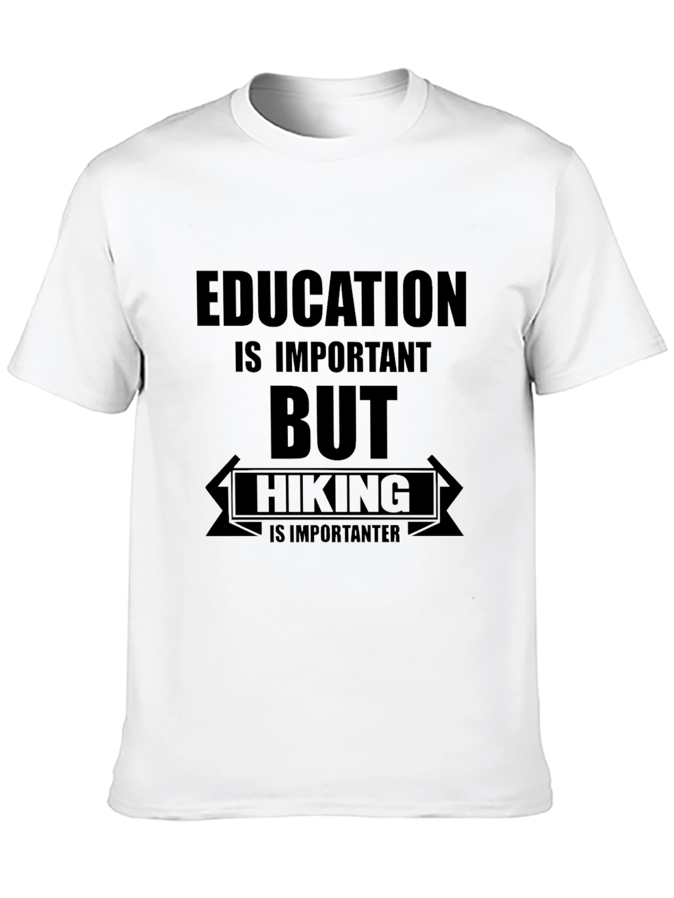 Hiking is Importanter Black Graphic T-Shirt