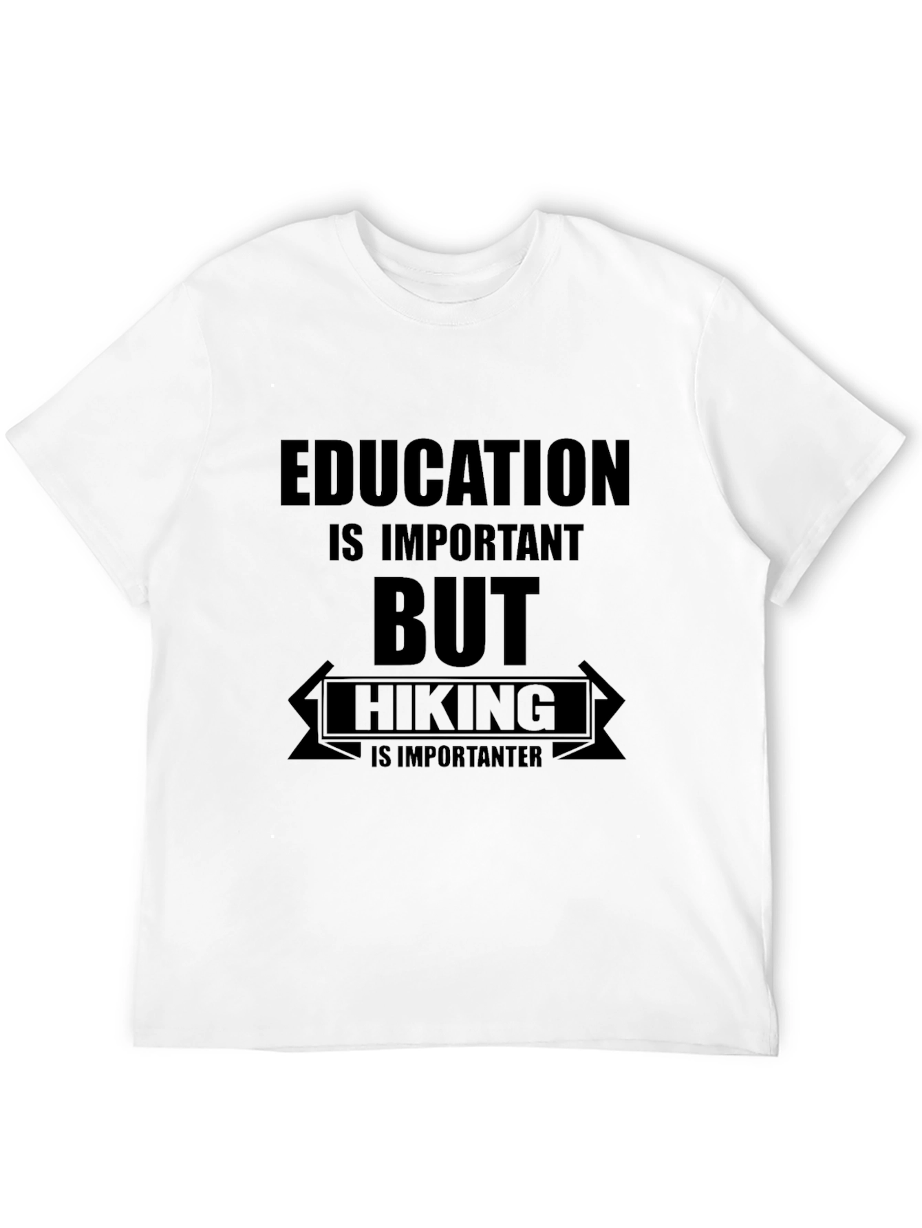 Hiking is Importanter Black Graphic T-Shirt