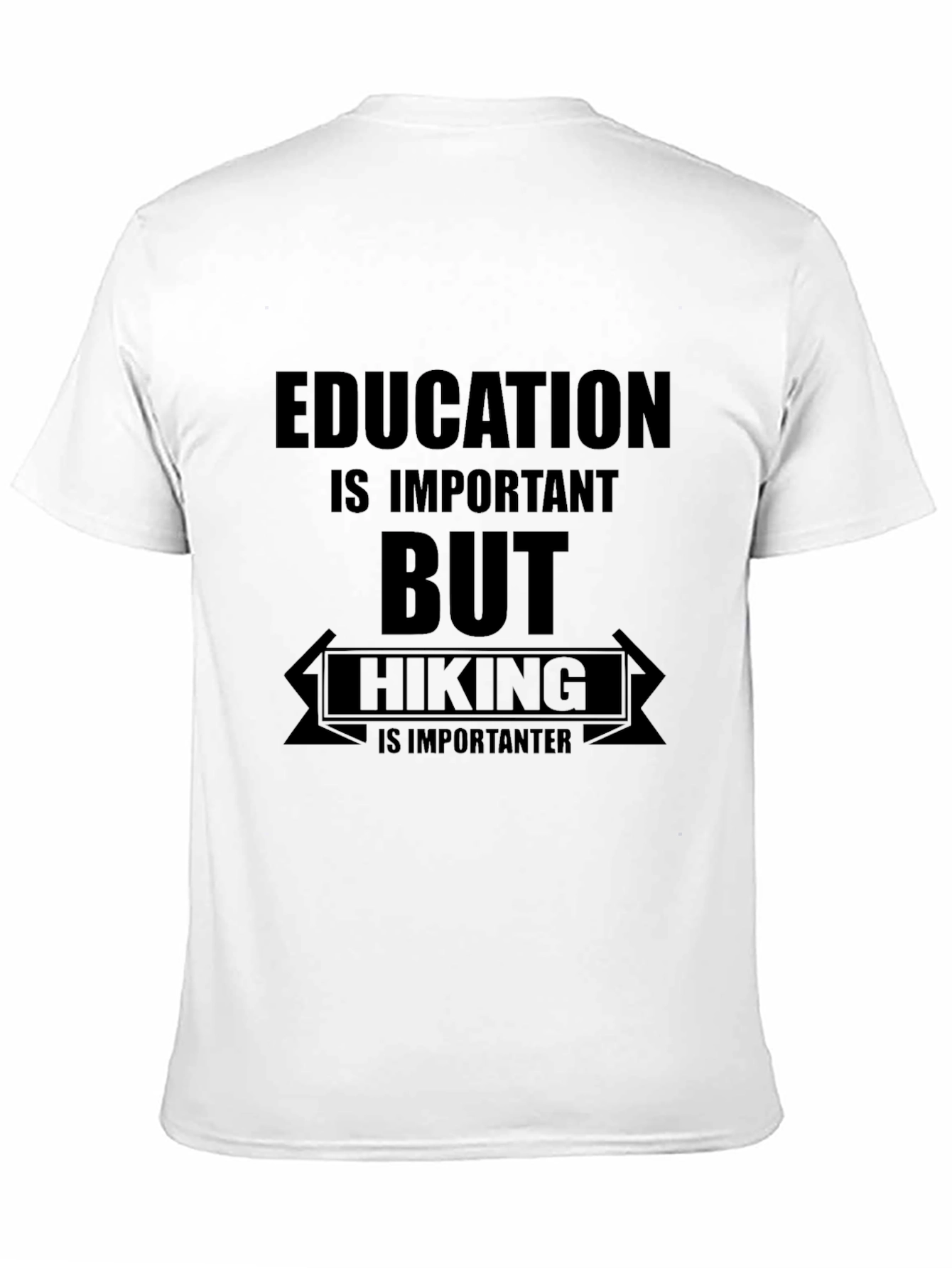 Hiking is Importanter Black Graphic T-Shirt