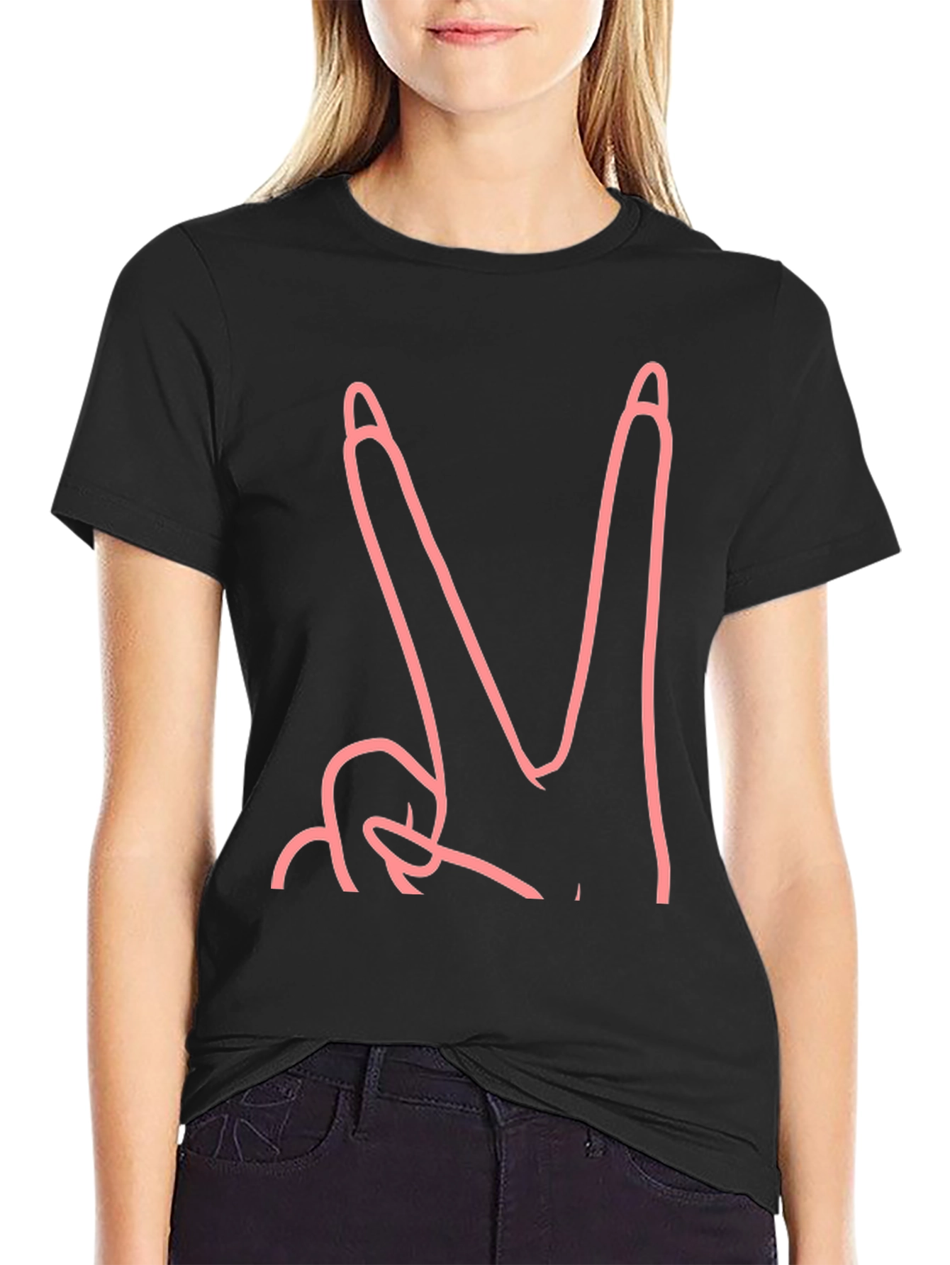 Peace Sign Black Graphic Tee