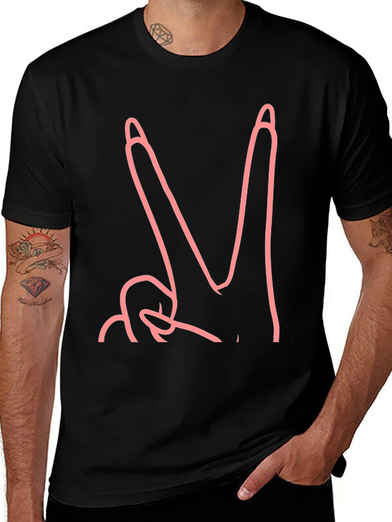 Peace Sign Black Graphic Tee
