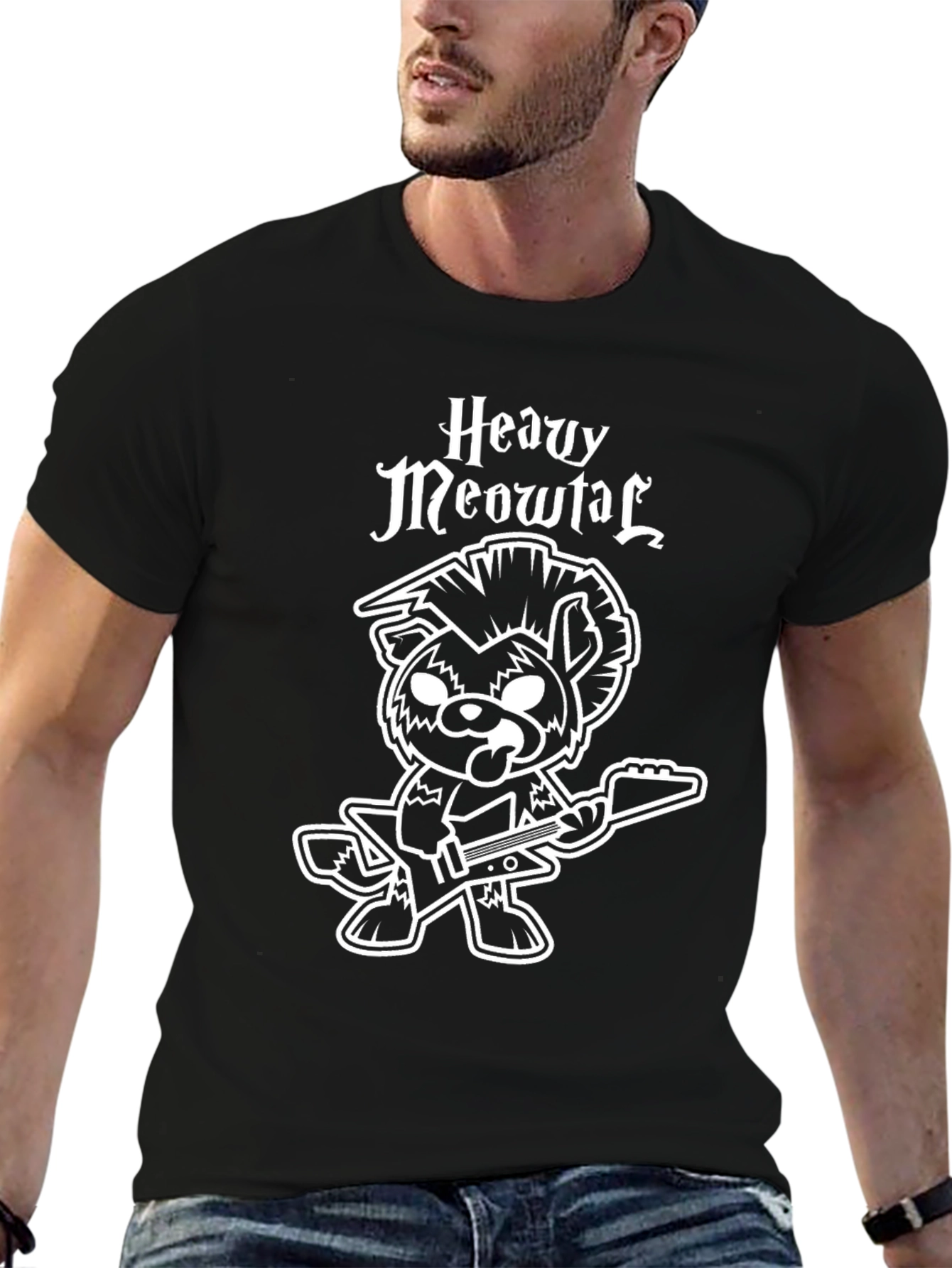 Heavy Meowtal Black T-Shirt
