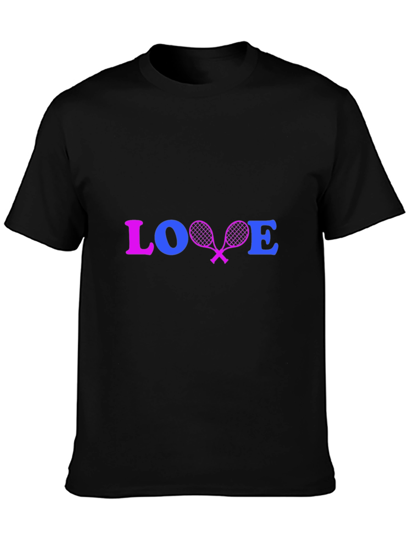 Love Tennis Black Graphic Tee