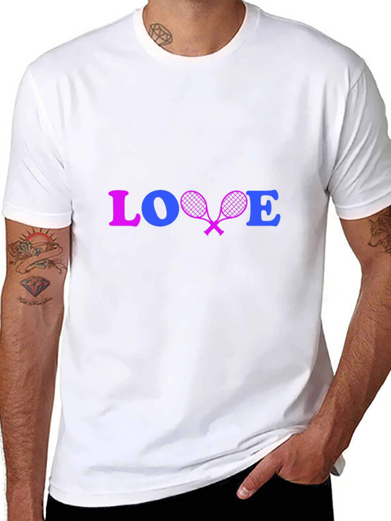Love Tennis Black Graphic Tee
