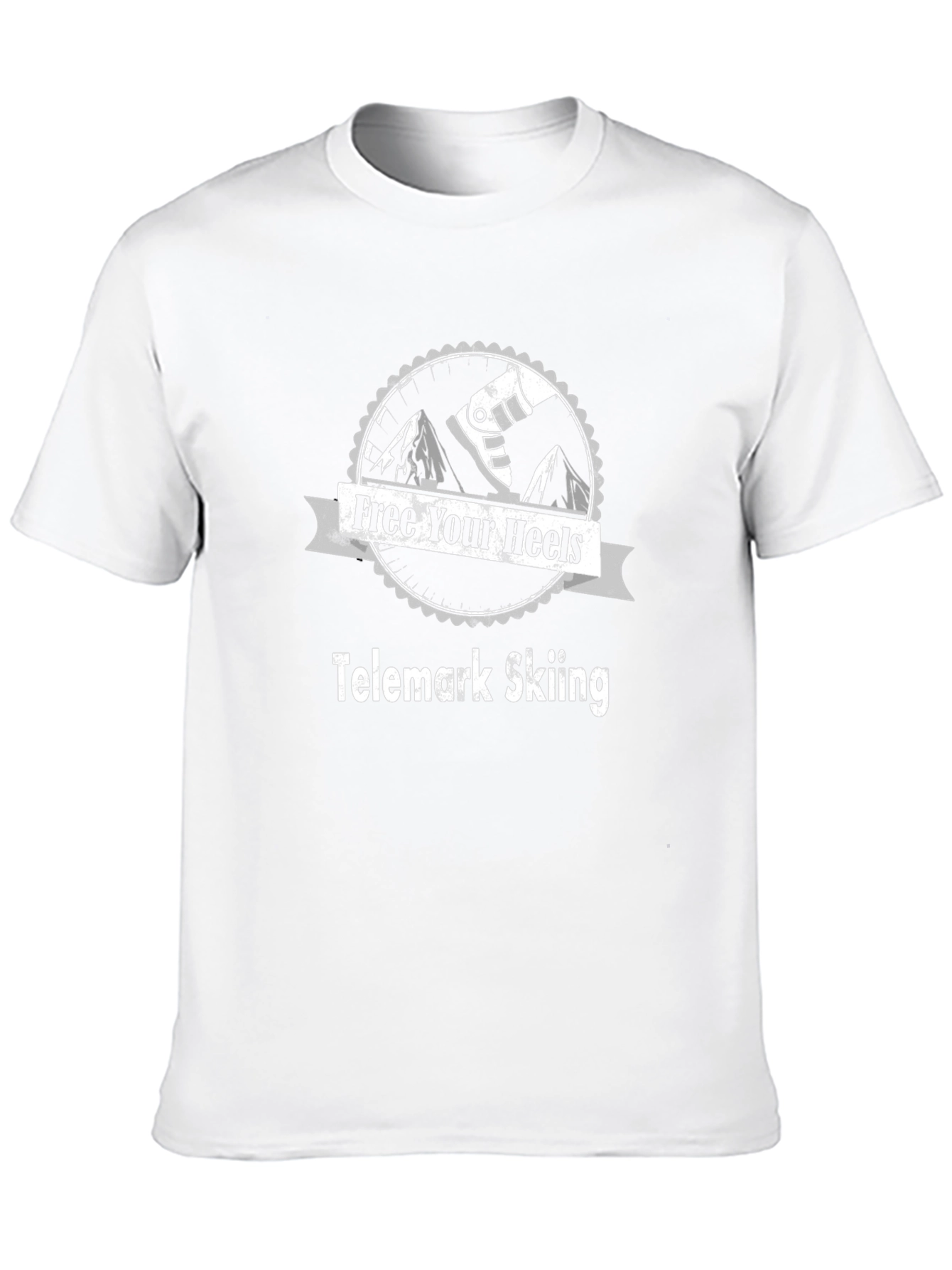 Free Your Heels Telemark Skiing Black T-Shirt