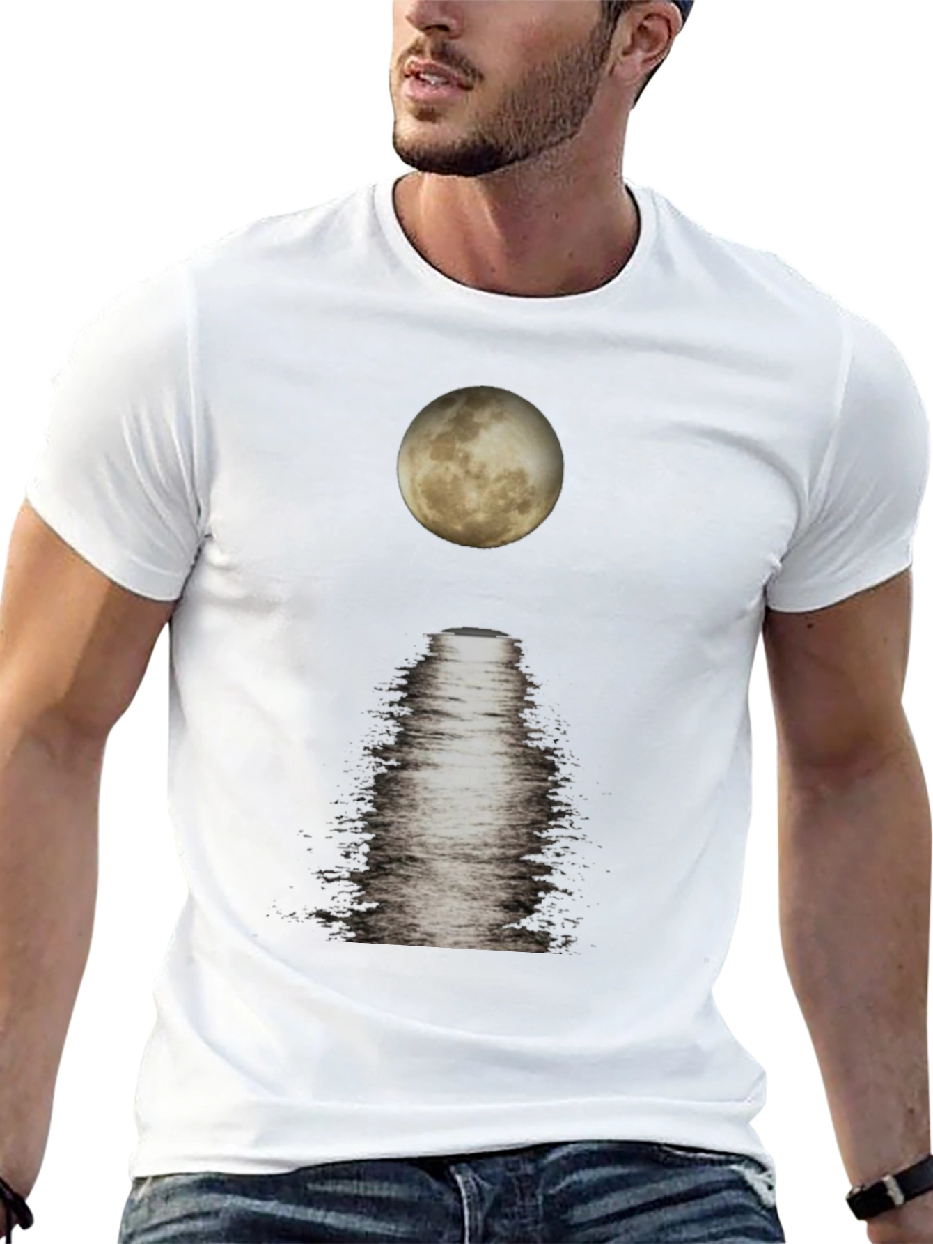 Moonlit Reflections Black T-Shirt