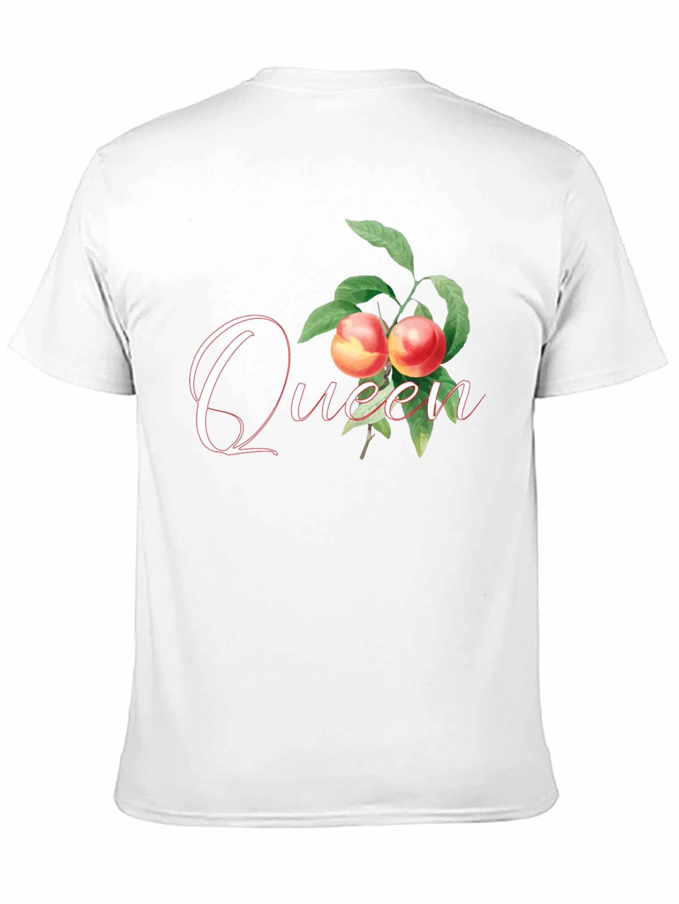 Queen Peach Graphic Tee - Trendy Fruit Design