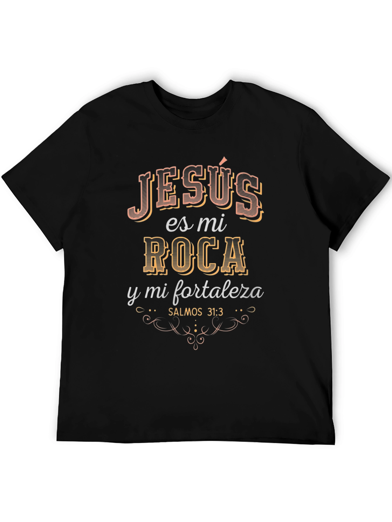 Jesus Es Mi Roca Black T-Shirt