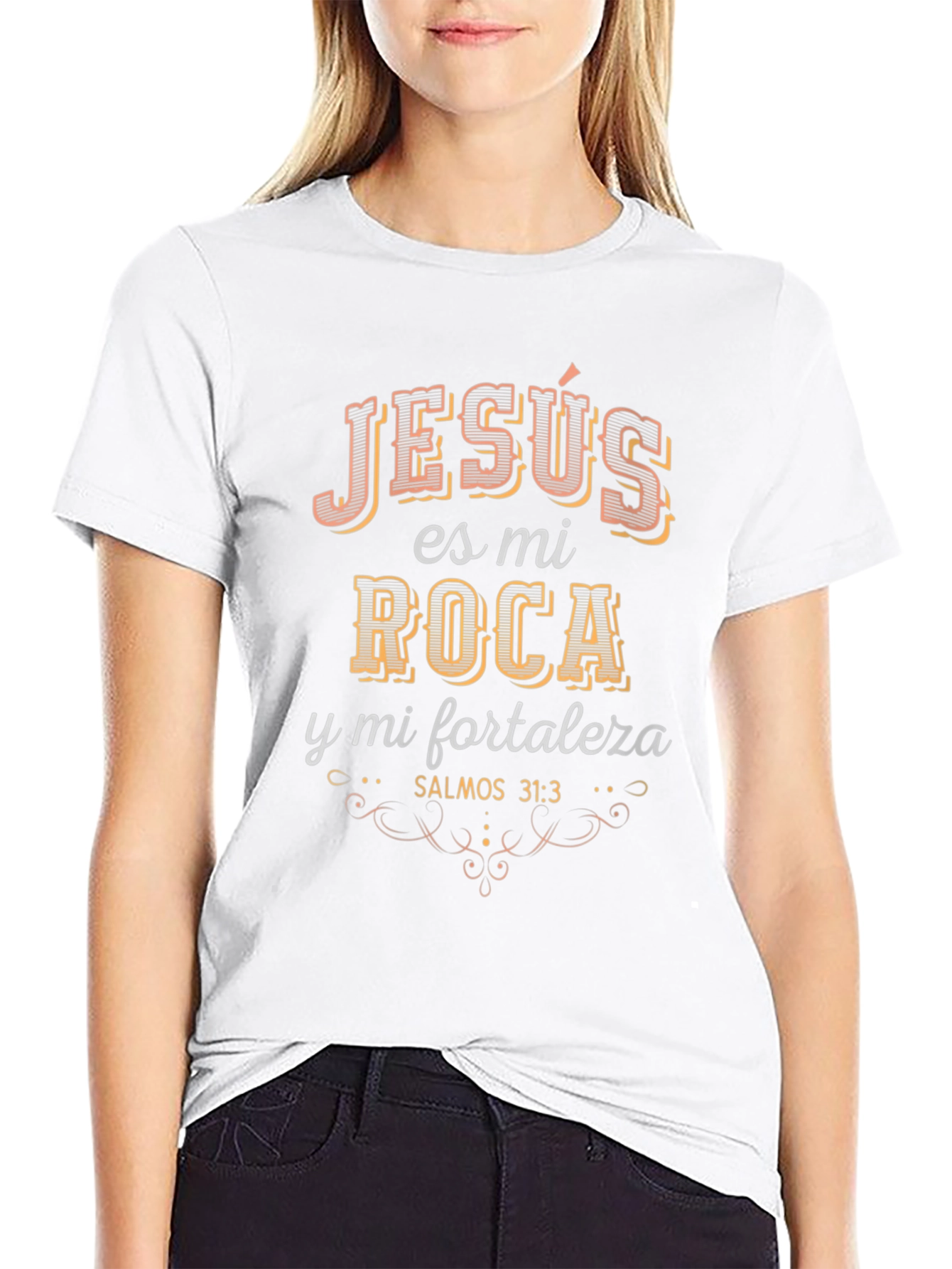 Jesus Es Mi Roca Black T-Shirt