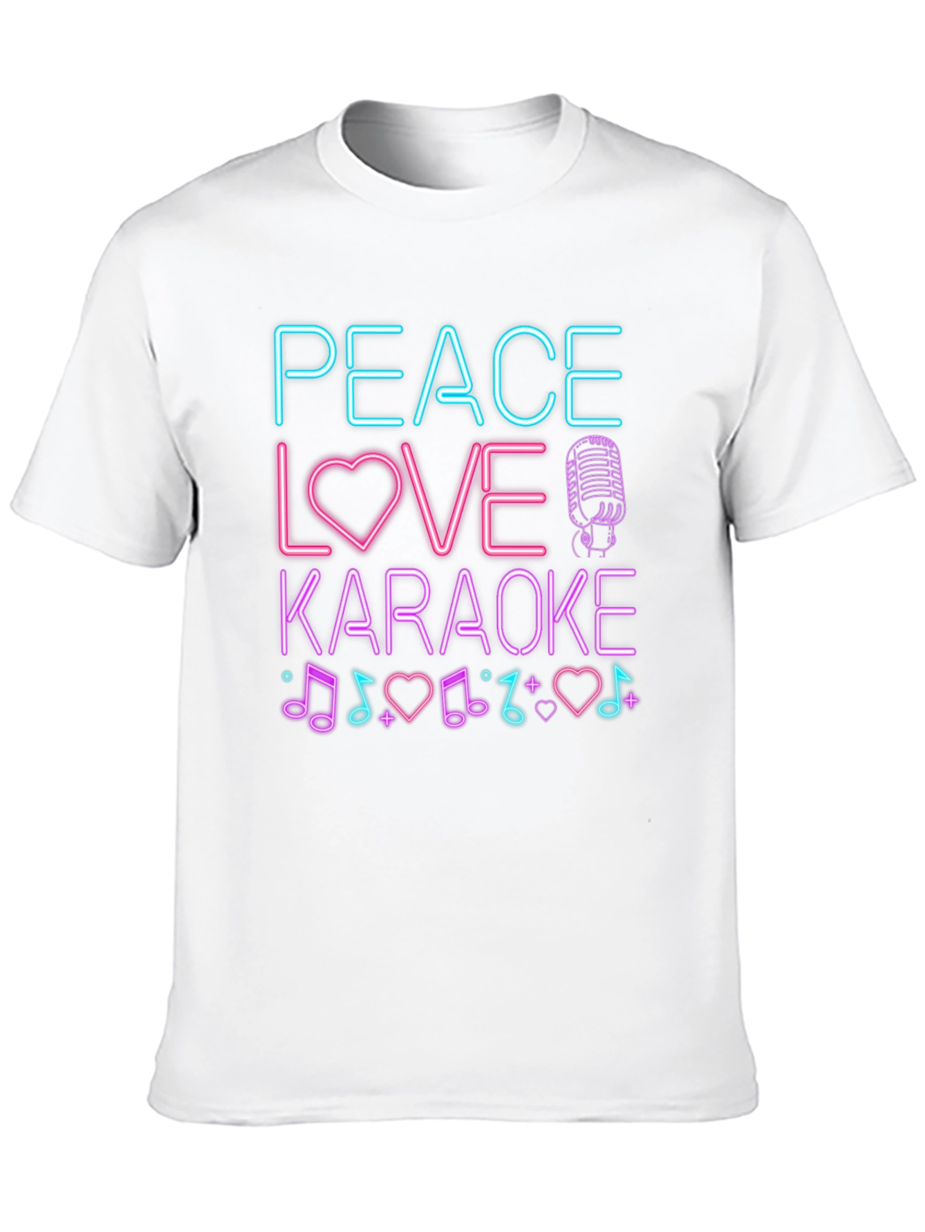 Peace Love Karaoke T-Shirt - Neon Design
