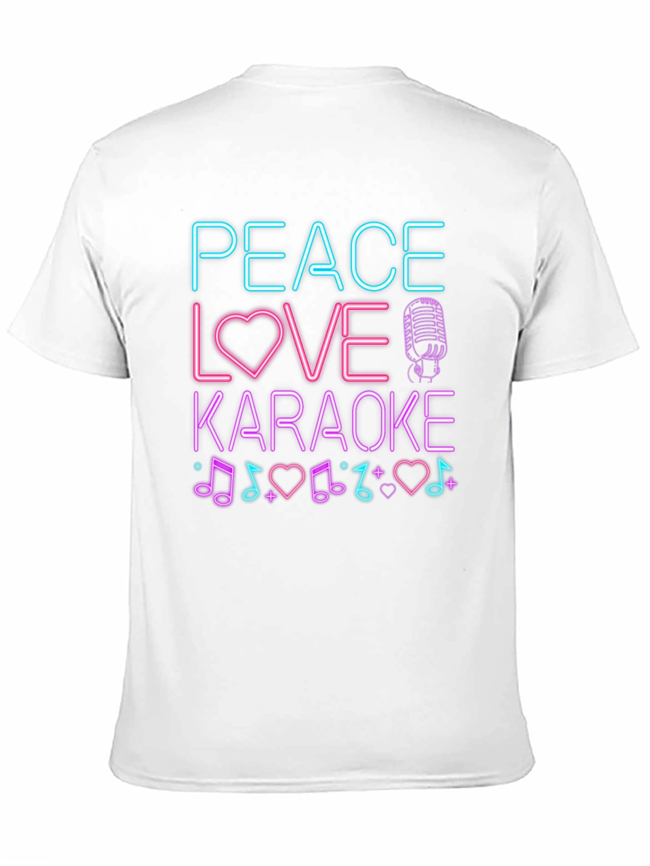Peace Love Karaoke T-Shirt - Neon Design